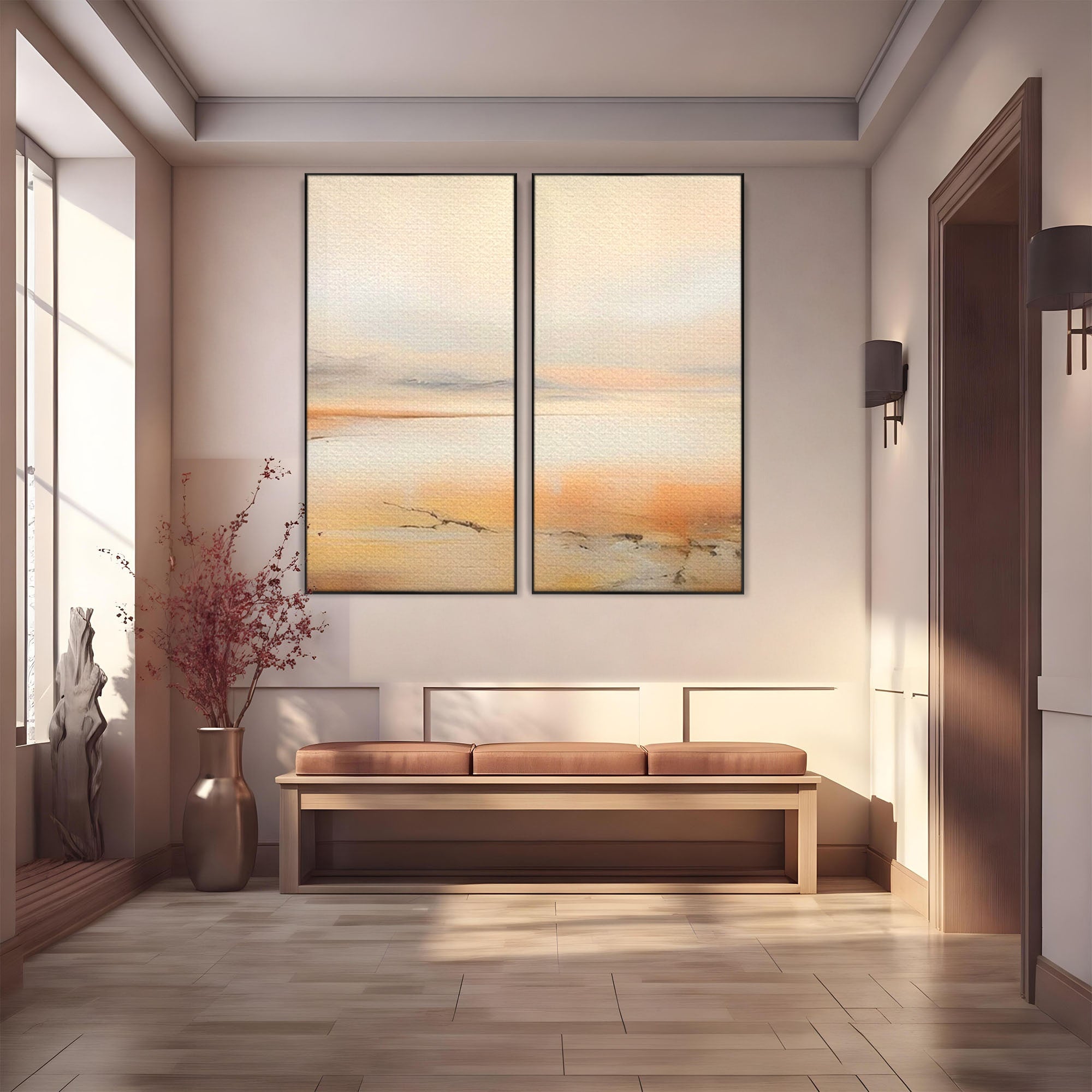 Set 2 Tablouri Canvas Premium LuxCanva® C2-1242, Relaxare, Living Room, Culori Vibrante