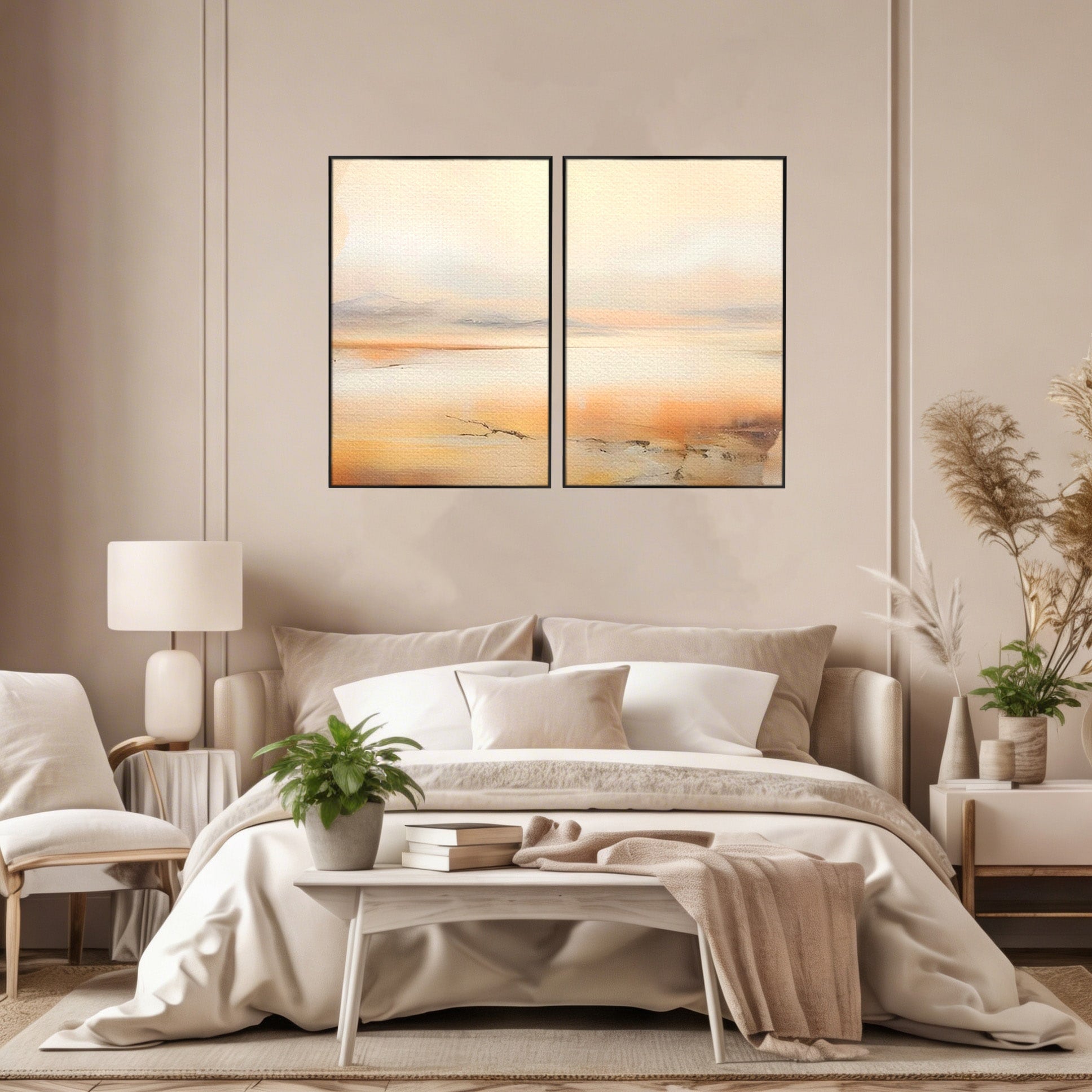 Set 2 Tablouri Canvas Premium LuxCanva® C2-1242, Relaxare, Living Room, Culori Vibrante