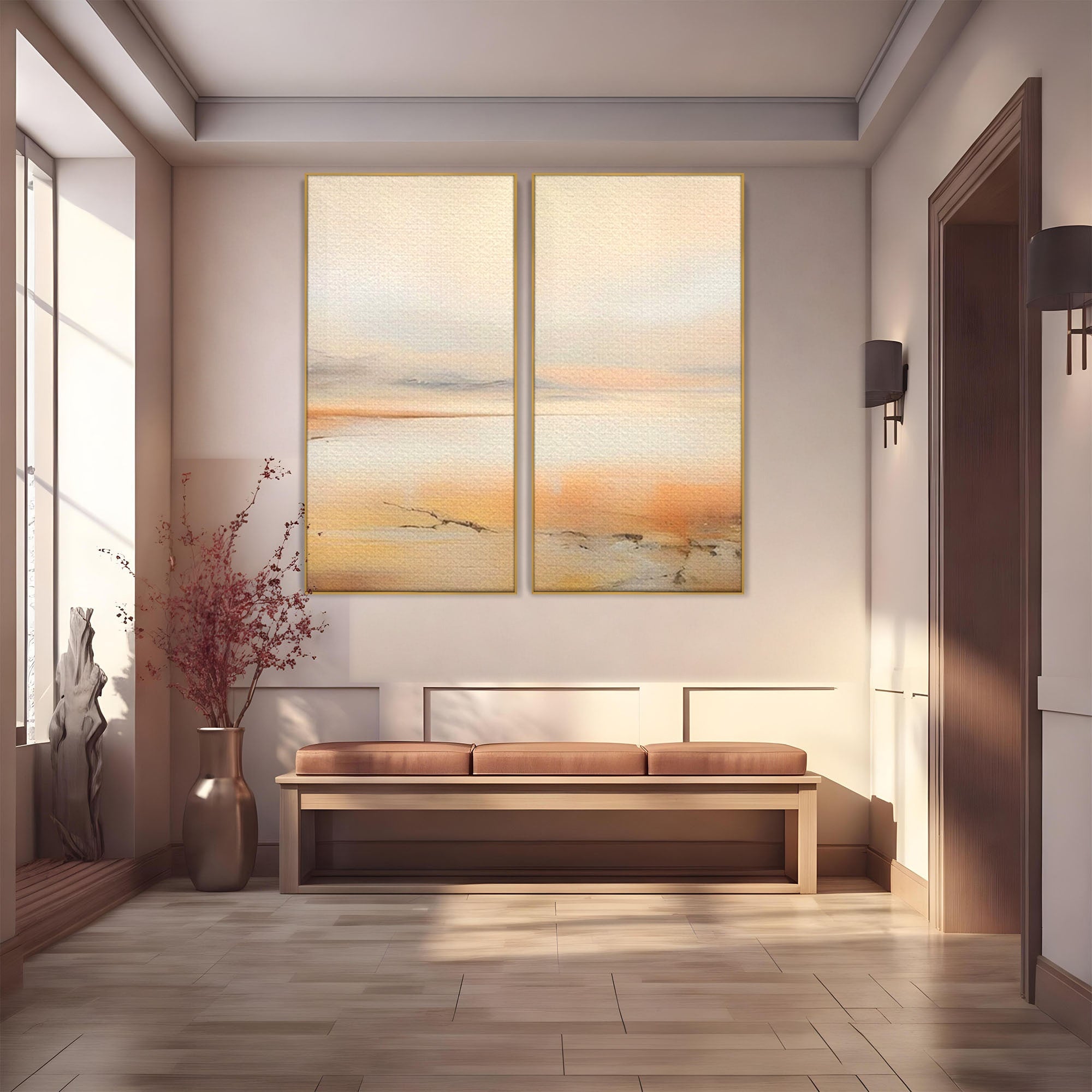 Set 2 Tablouri Canvas Premium LuxCanva® C2-1242, Relaxare, Living Room, Culori Vibrante