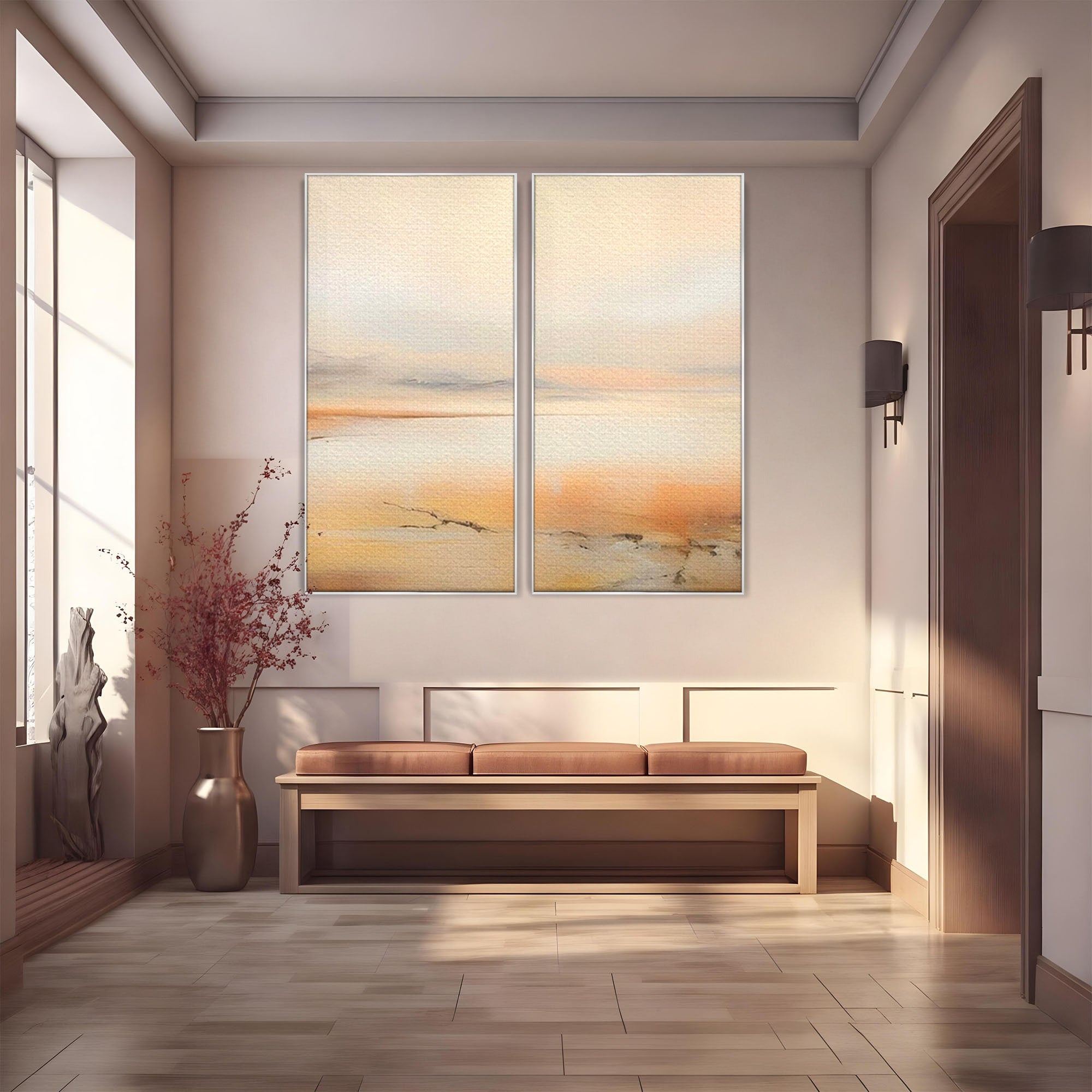 Set 2 Tablouri Canvas Premium LuxCanva® C2-1242, Relaxare, Living Room, Culori Vibrante