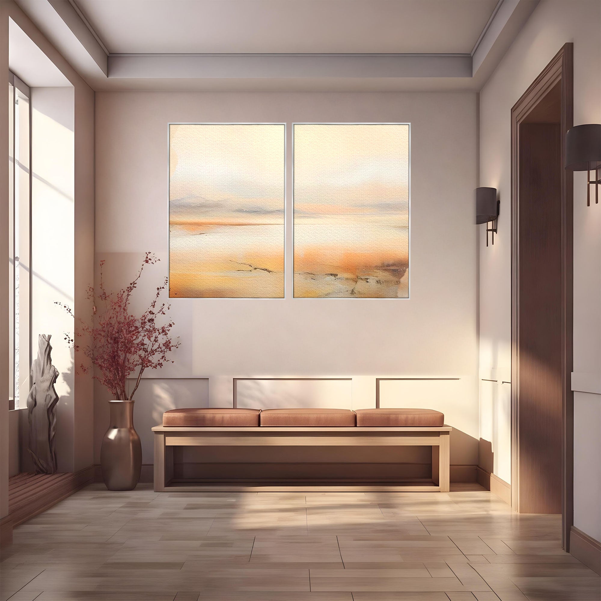 Set 2 Tablouri Canvas Premium LuxCanva® C2-1242, Relaxare, Living Room, Culori Vibrante