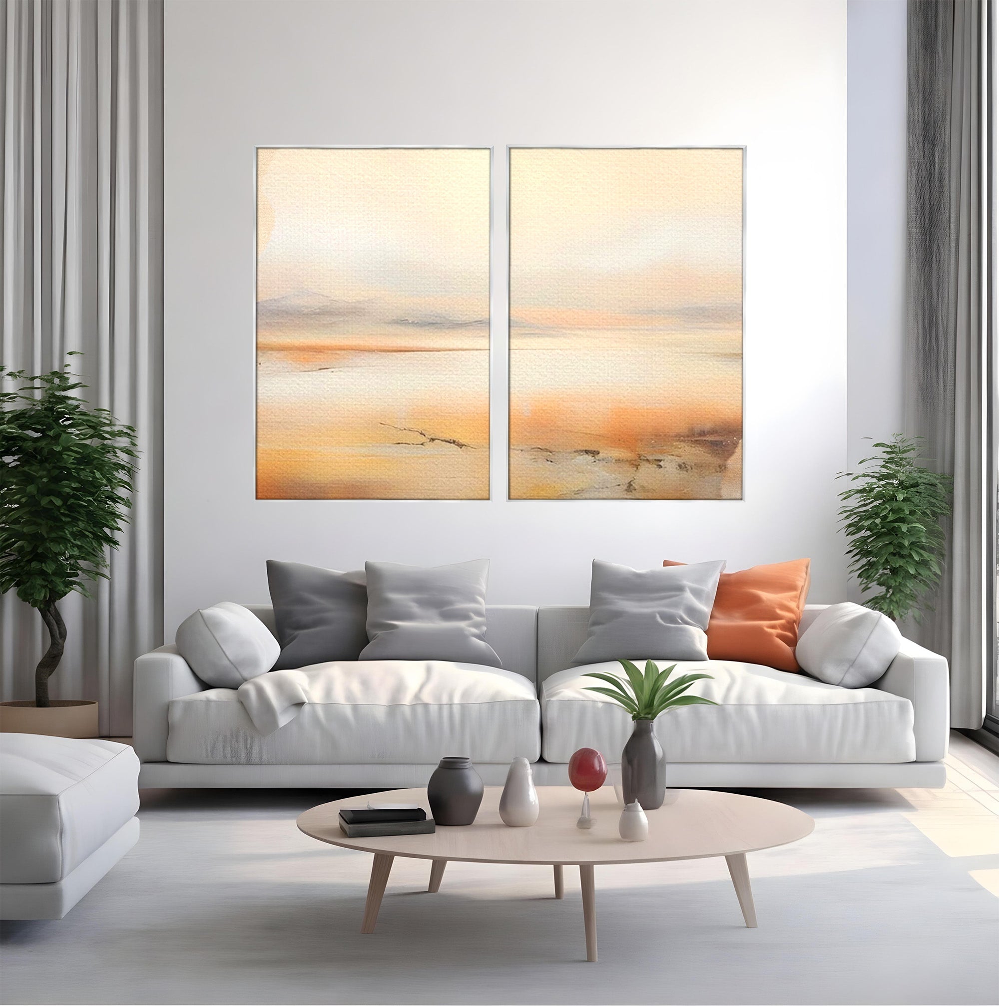 Set 2 Tablouri Canvas Premium LuxCanva® C2-1242, Relaxare, Living Room, Culori Vibrante