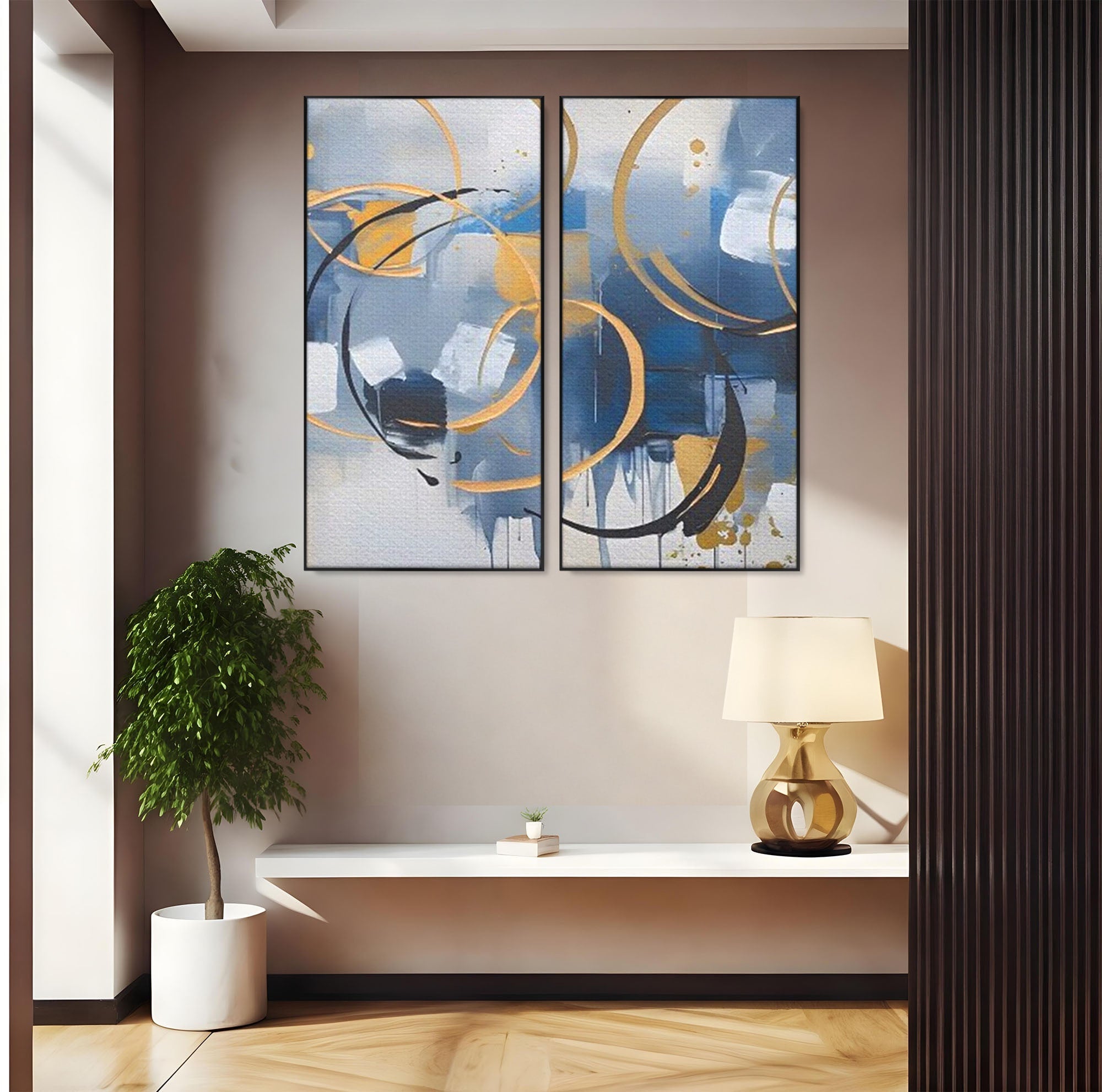 Set 2 Tablouri Canvas Premium LuxCanva® C2-1243, Relaxare, Living Room, Culori Vibrante