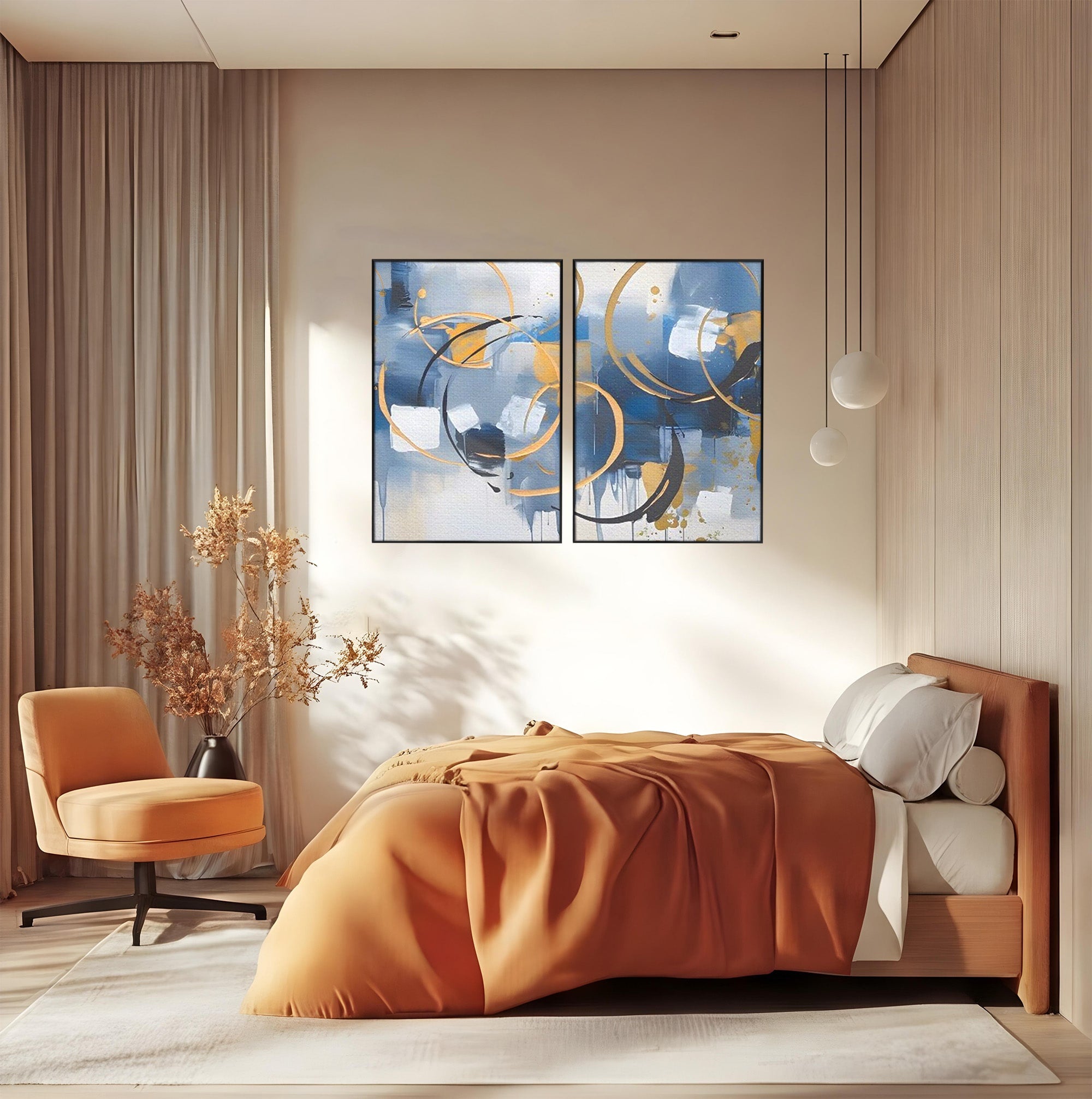 Set 2 Tablouri Canvas Premium LuxCanva® C2-1243, Relaxare, Living Room, Culori Vibrante