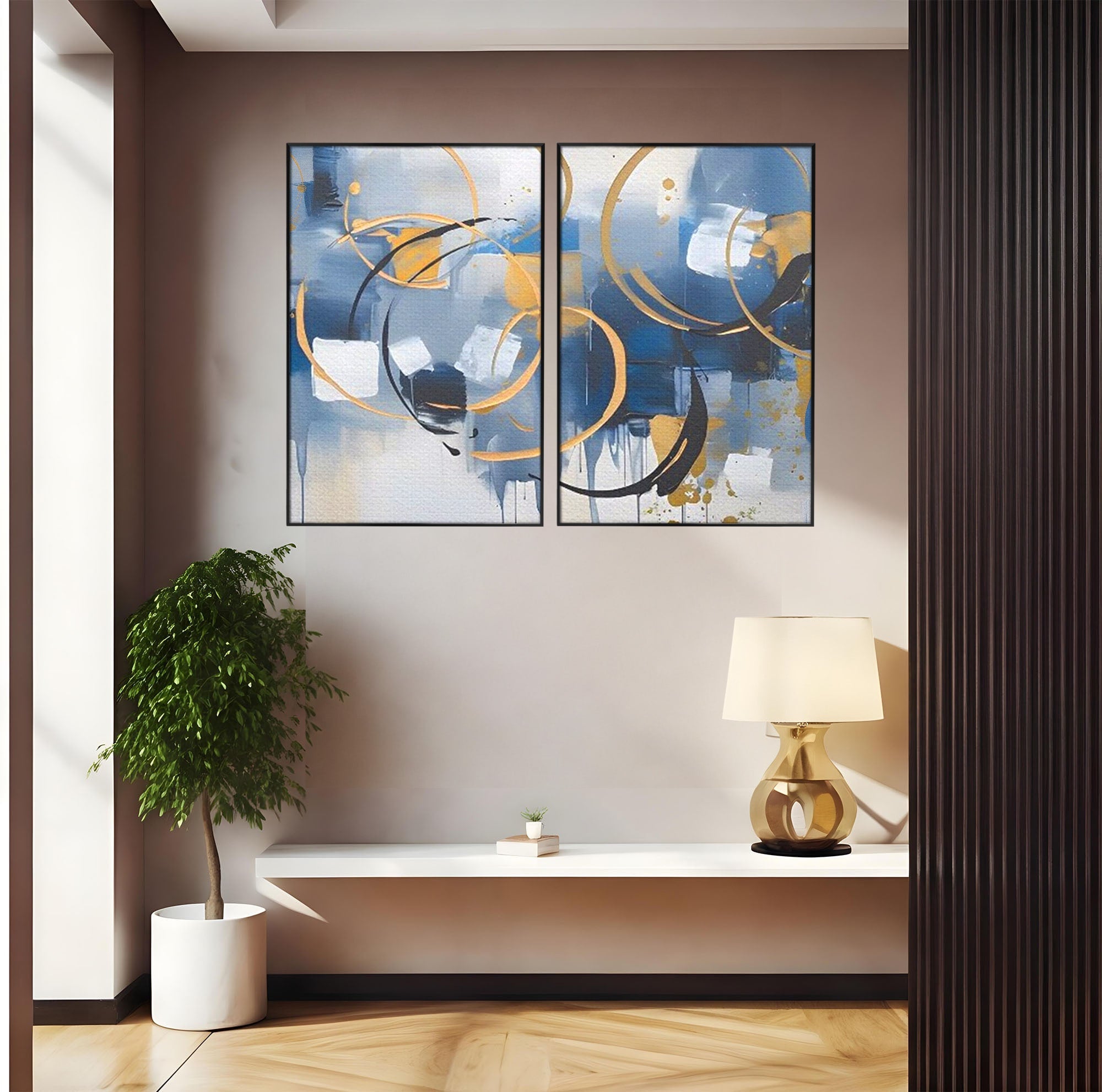 Set 2 Tablouri Canvas Premium LuxCanva® C2-1243, Relaxare, Living Room, Culori Vibrante