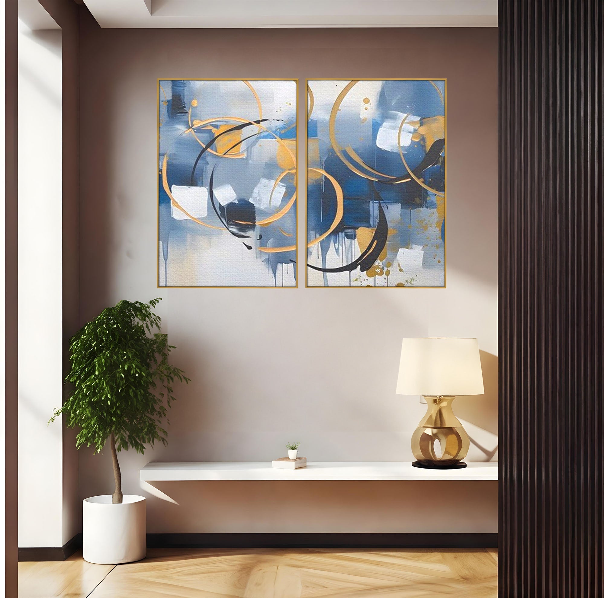 Set 2 Tablouri Canvas Premium LuxCanva® C2-1243, Relaxare, Living Room, Culori Vibrante