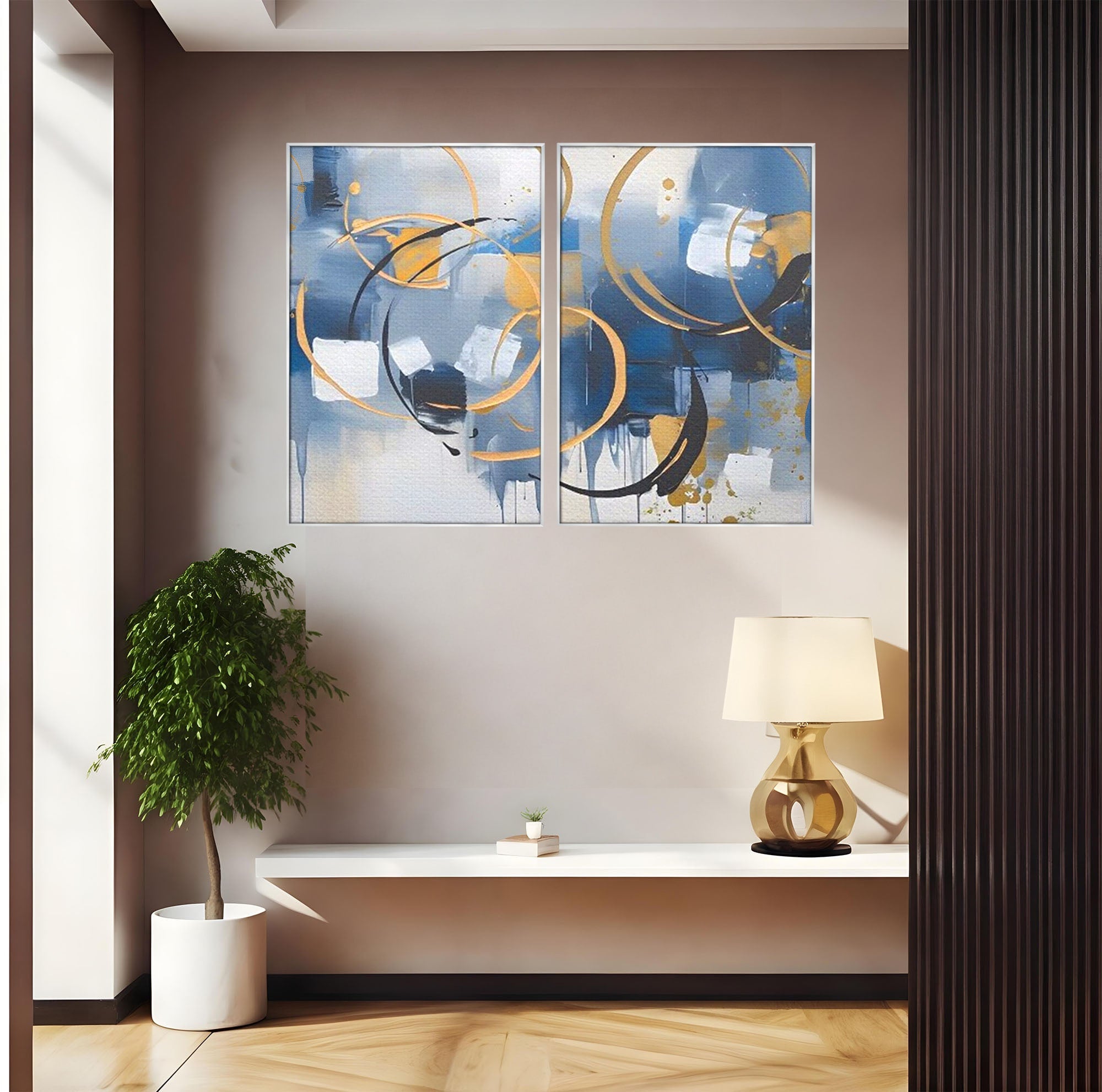 Set 2 Tablouri Canvas Premium LuxCanva® C2-1243, Relaxare, Living Room, Culori Vibrante