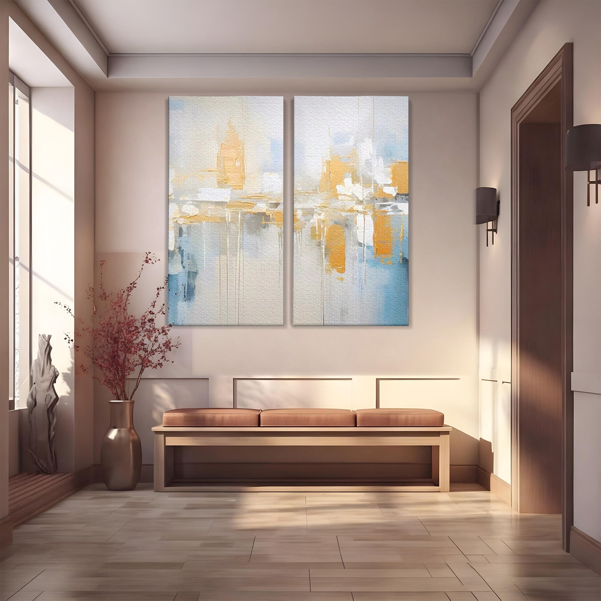 Set 2 Tablouri Canvas Premium LuxCanva® C2-1244, Relaxare, Living Room, Culori Vibrante