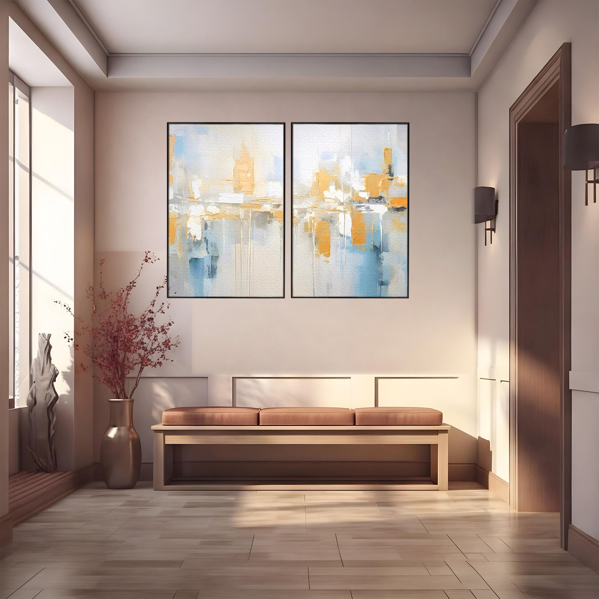 Set 2 Tablouri Canvas Premium LuxCanva® C2-1244, Relaxare, Living Room, Culori Vibrante