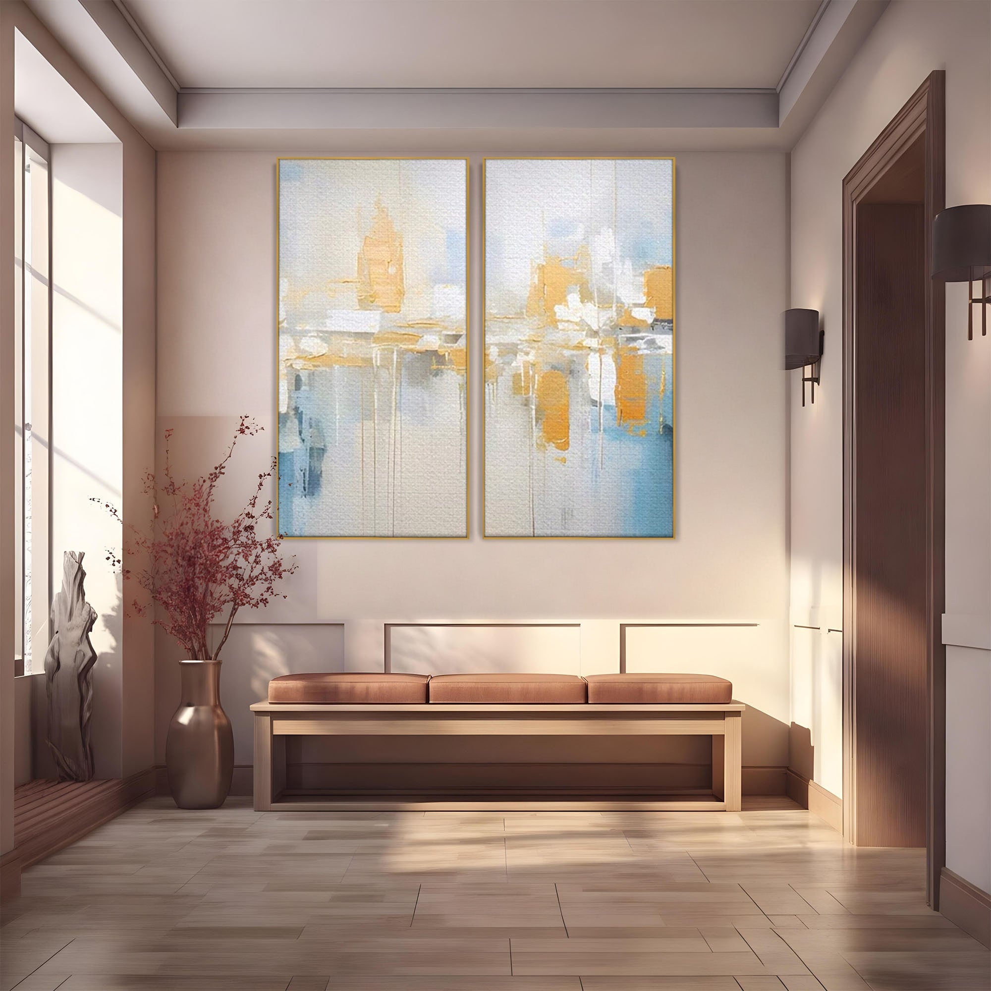 Set 2 Tablouri Canvas Premium LuxCanva® C2-1244, Relaxare, Living Room, Culori Vibrante