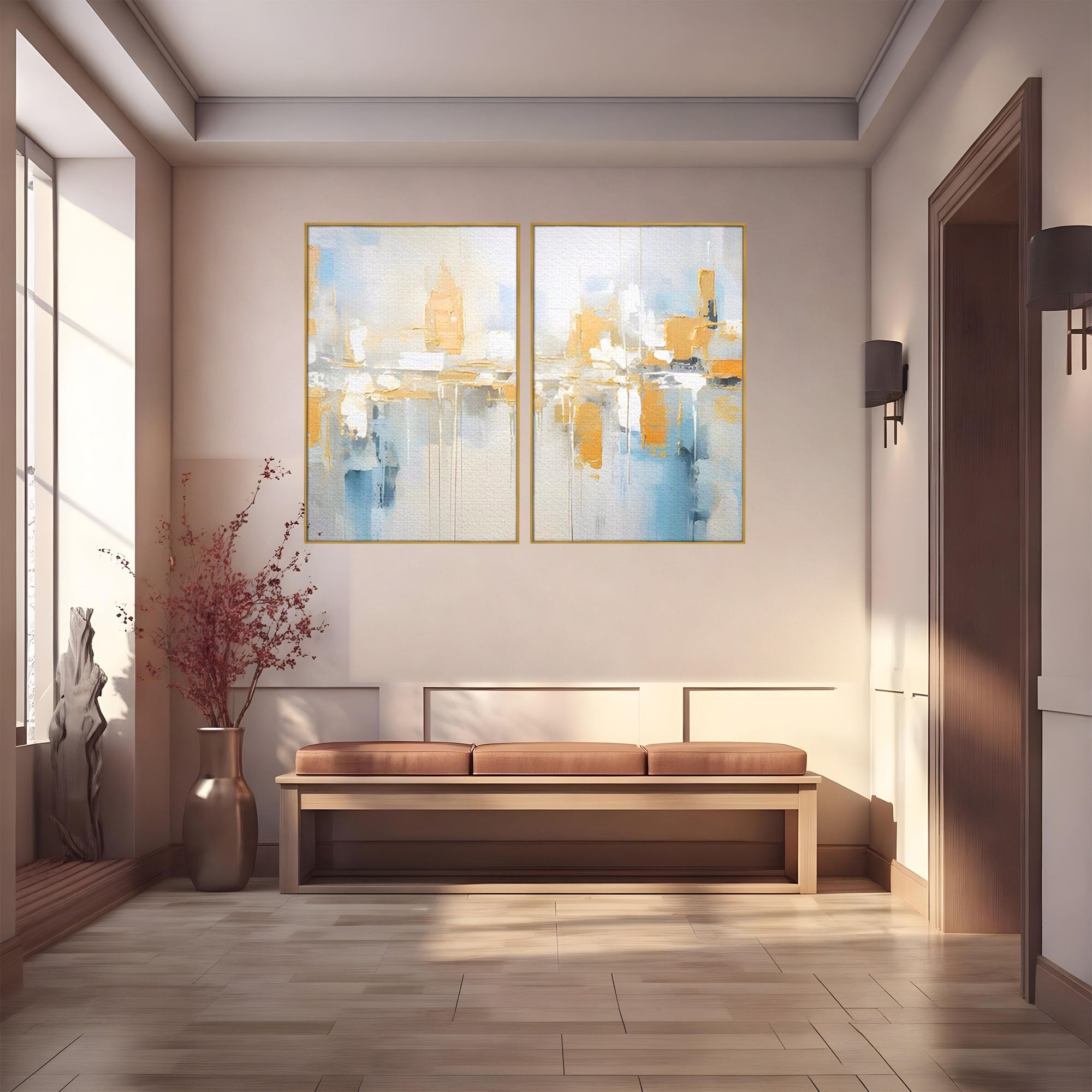 Set 2 Tablouri Canvas Premium LuxCanva® C2-1244, Relaxare, Living Room, Culori Vibrante