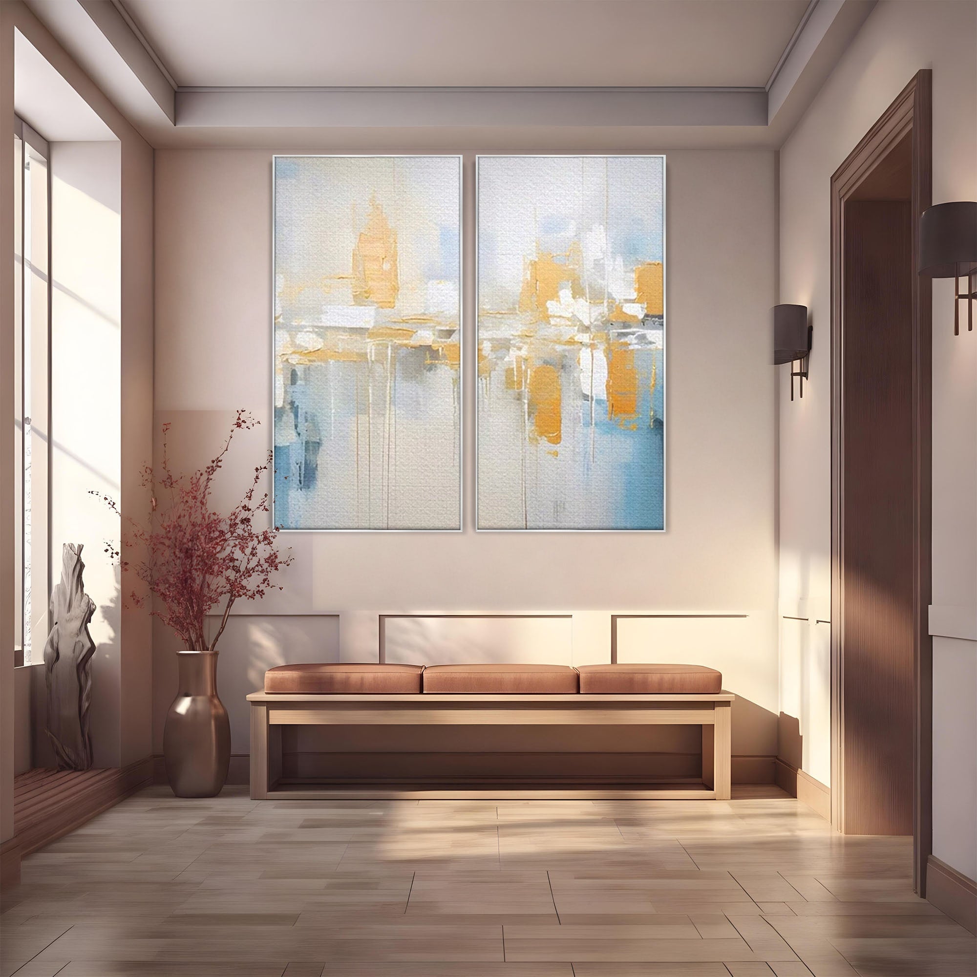 Set 2 Tablouri Canvas Premium LuxCanva® C2-1244, Relaxare, Living Room, Culori Vibrante