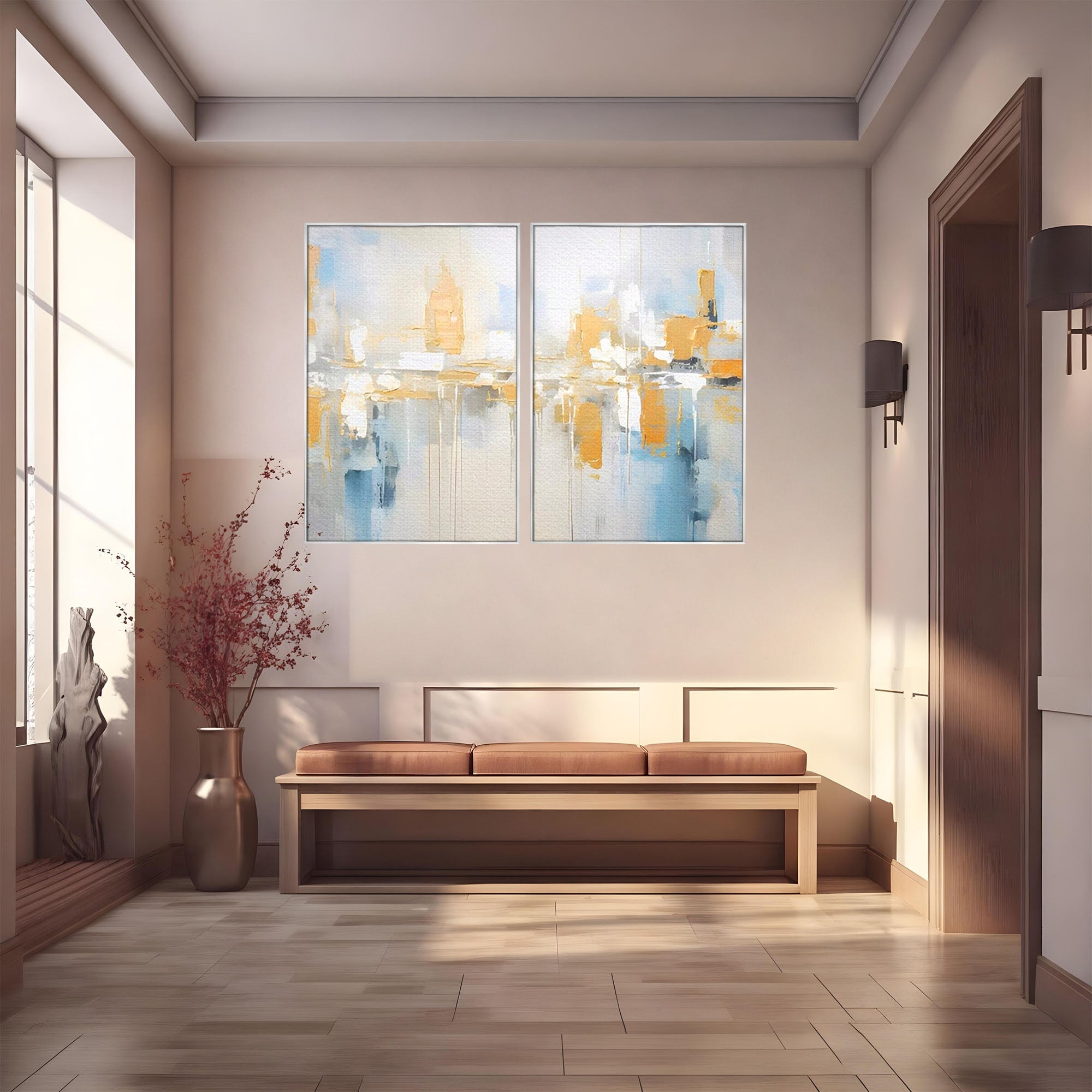 Set 2 Tablouri Canvas Premium LuxCanva® C2-1244, Relaxare, Living Room, Culori Vibrante