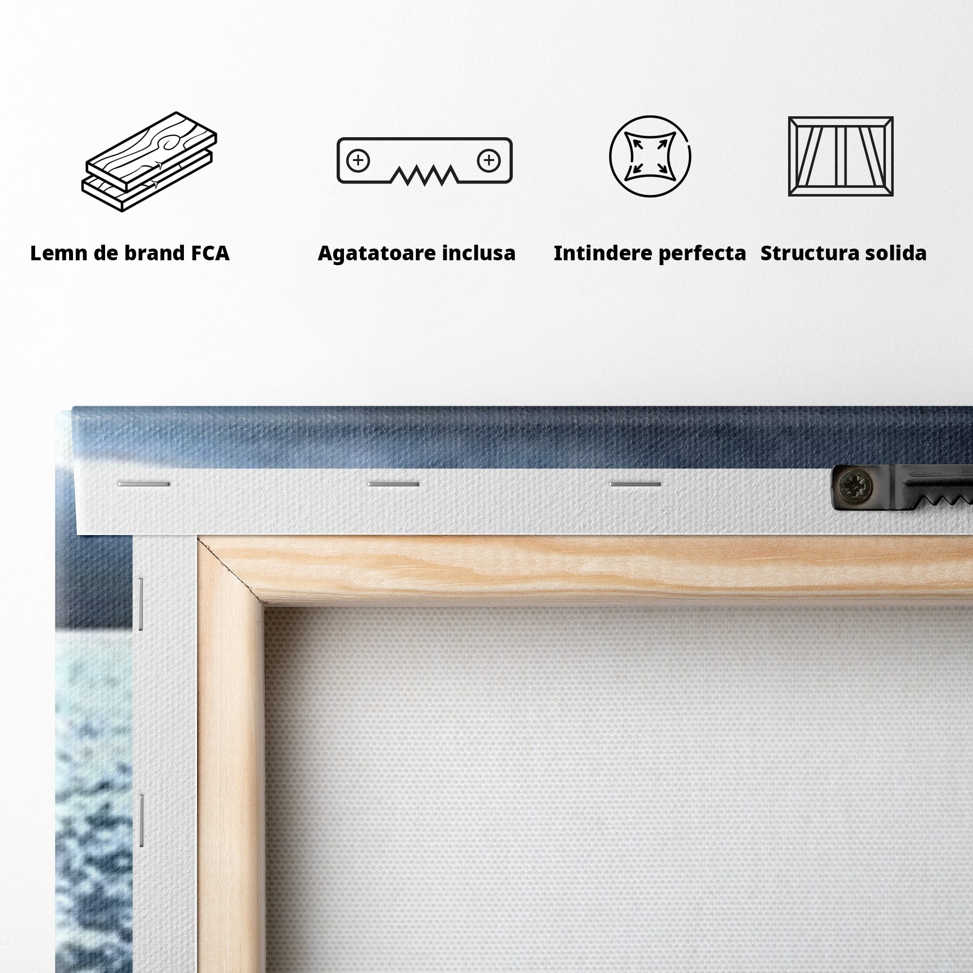 Set 2 Tablouri Canvas Premium LuxCanva® C2-1254, Midnight Over The Sea, Relaxare, Game Room, Kids Room Culori Vibrante