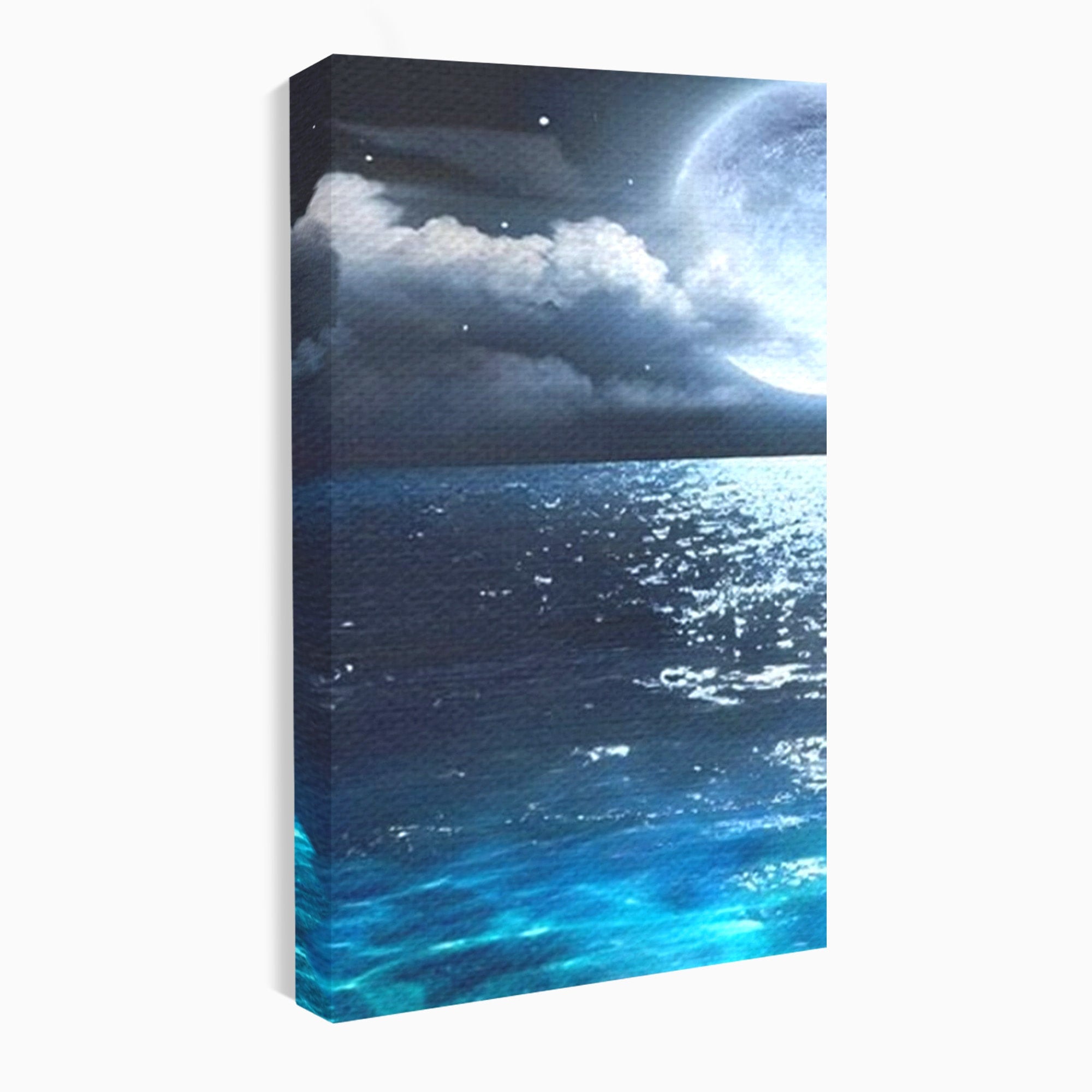 Set 2 Tablouri Canvas Premium LuxCanva® C2-1254, Midnight Over The Sea, Relaxare, Game Room, Kids Room Culori Vibrante