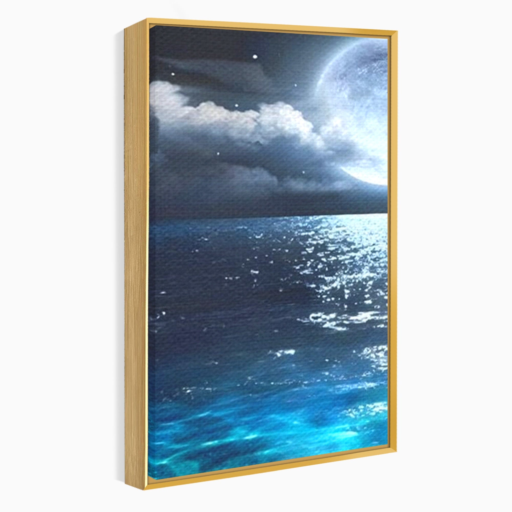 Set 2 Tablouri Canvas Premium LuxCanva® C2-1254, Midnight Over The Sea, Relaxare, Game Room, Kids Room Culori Vibrante