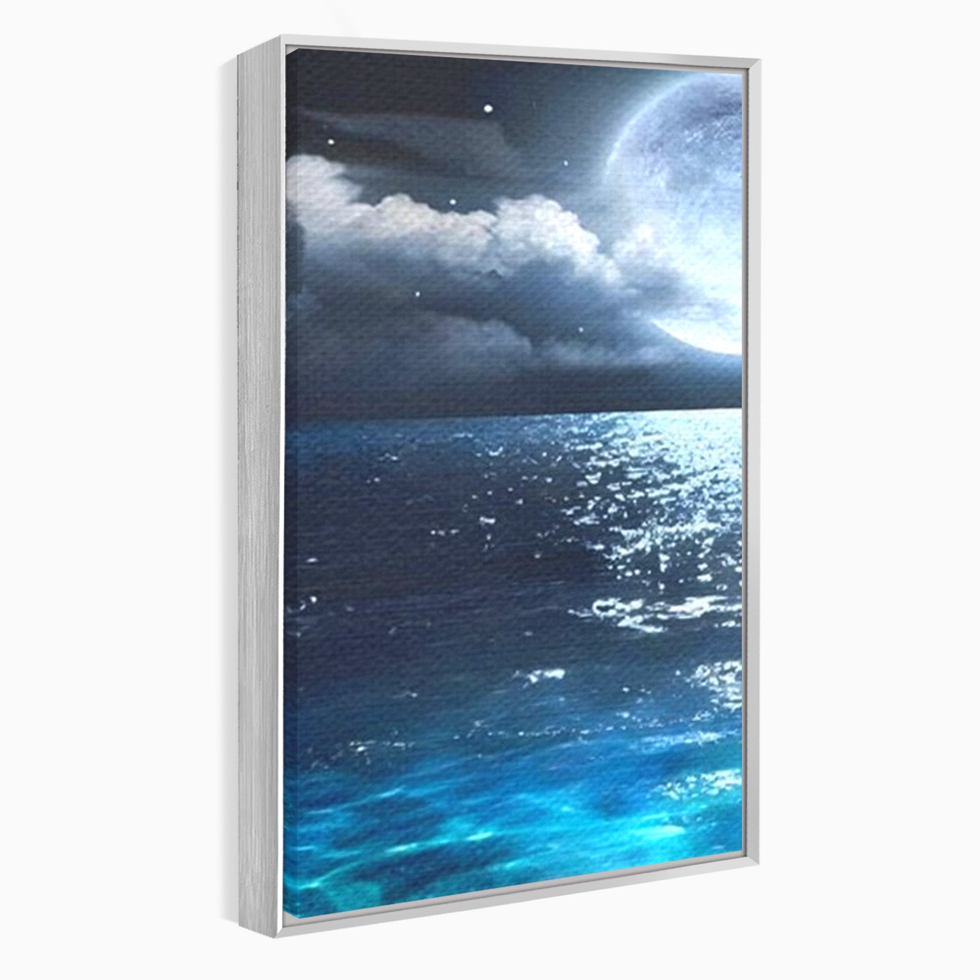 Set 2 Tablouri Canvas Premium LuxCanva® C2-1254, Midnight Over The Sea, Relaxare, Game Room, Kids Room Culori Vibrante