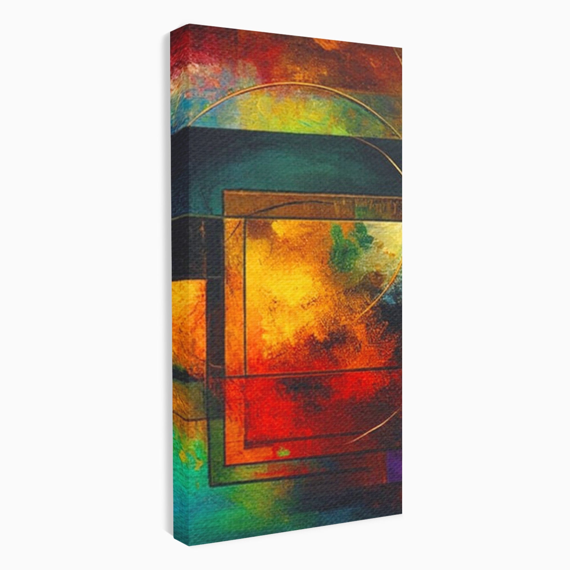 Set 2 Tablouri Canvas Premium LuxCanva® C2-1271, Cercul focului, Geometrie, Culori, Cromatic, Joc, Univers, Emotie, Tensiune, Caldura, Flux, Transformare, Metamorfoza, Dorinta, Birou, Living, Dormitor