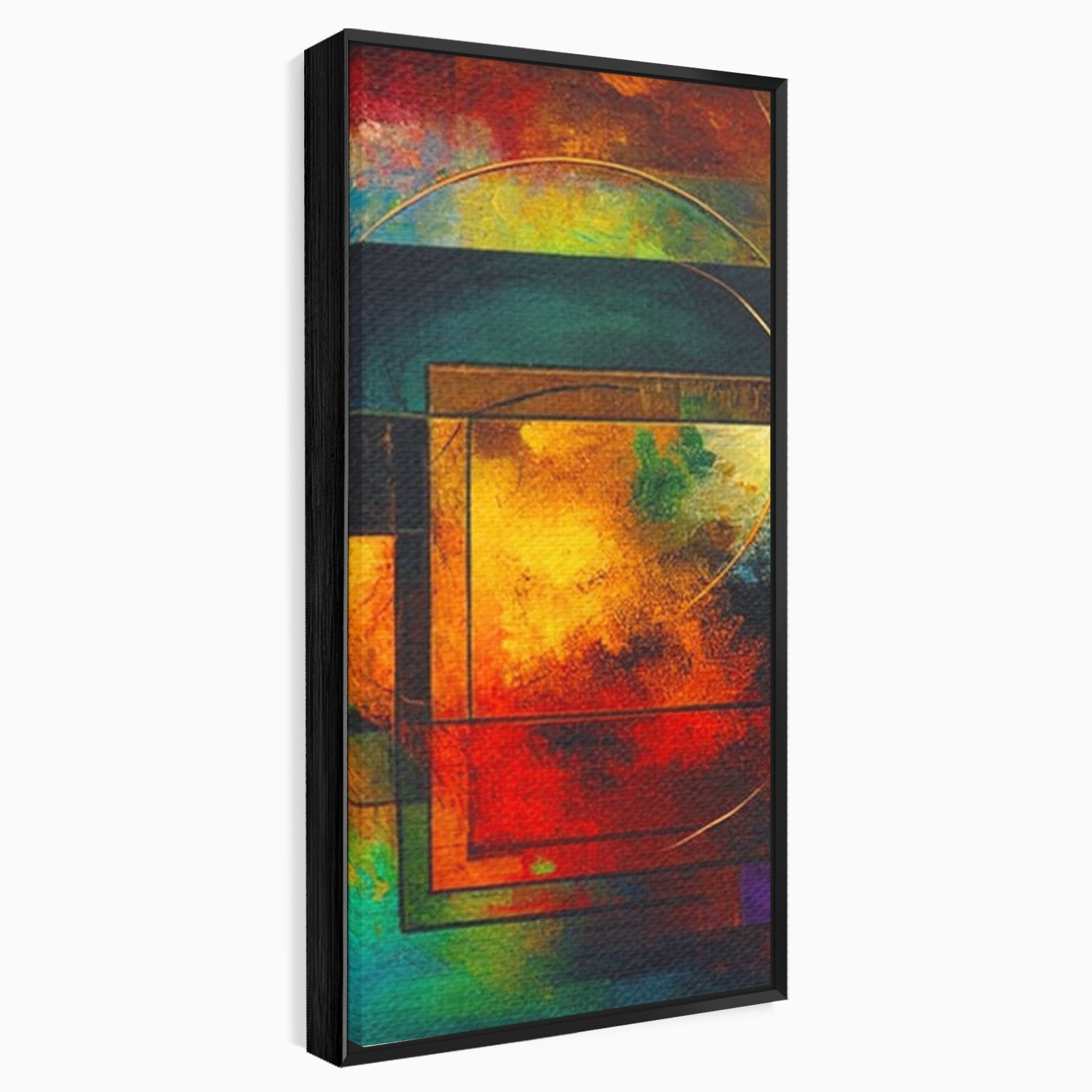 Set 2 Tablouri Canvas Premium LuxCanva® C2-1271, Cercul focului, Geometrie, Culori, Cromatic, Joc, Univers, Emotie, Tensiune, Caldura, Flux, Transformare, Metamorfoza, Dorinta, Birou, Living, Dormitor