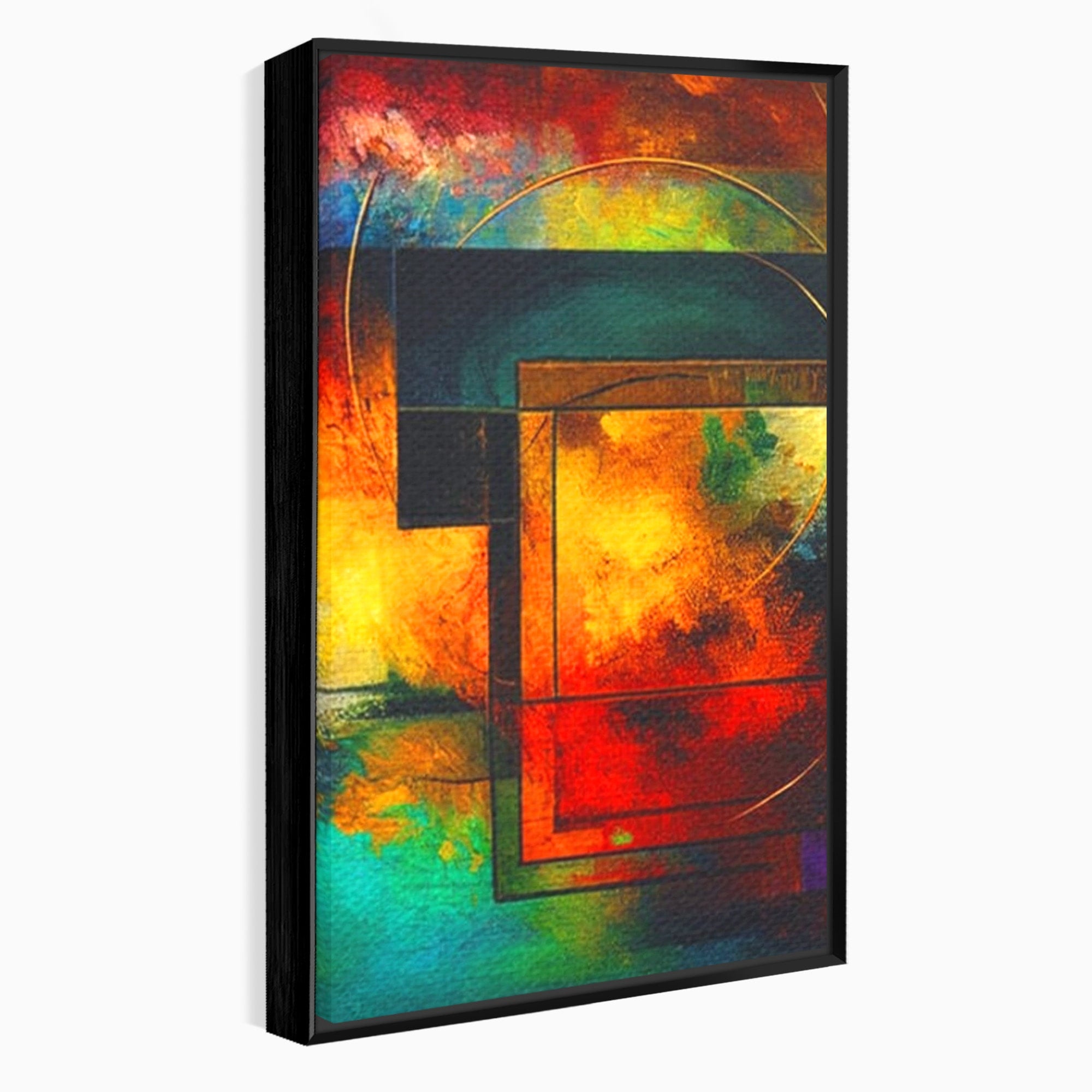 Set 2 Tablouri Canvas Premium LuxCanva® C2-1271, Cercul focului, Geometrie, Culori, Cromatic, Joc, Univers, Emotie, Tensiune, Caldura, Flux, Transformare, Metamorfoza, Dorinta, Birou, Living, Dormitor