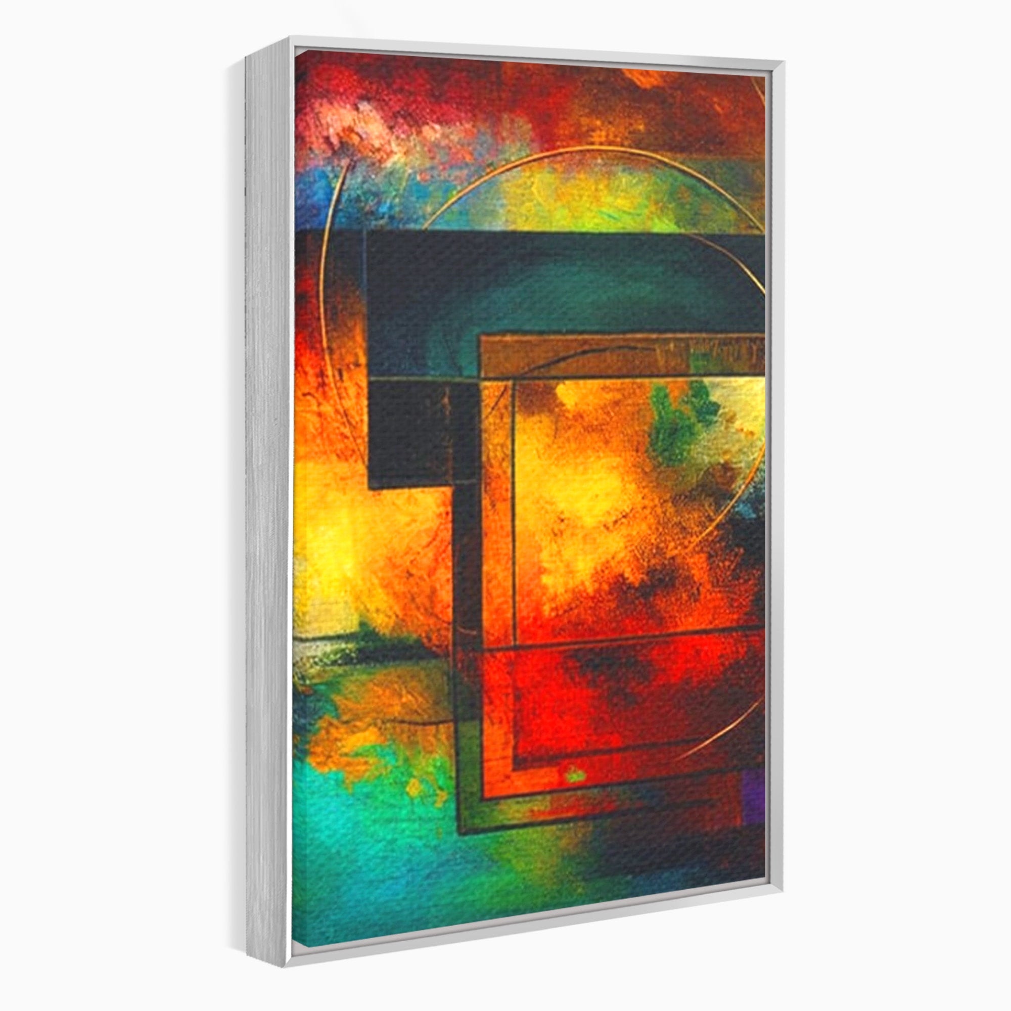 Set 2 Tablouri Canvas Premium LuxCanva® C2-1271, Cercul focului, Geometrie, Culori, Cromatic, Joc, Univers, Emotie, Tensiune, Caldura, Flux, Transformare, Metamorfoza, Dorinta, Birou, Living, Dormitor