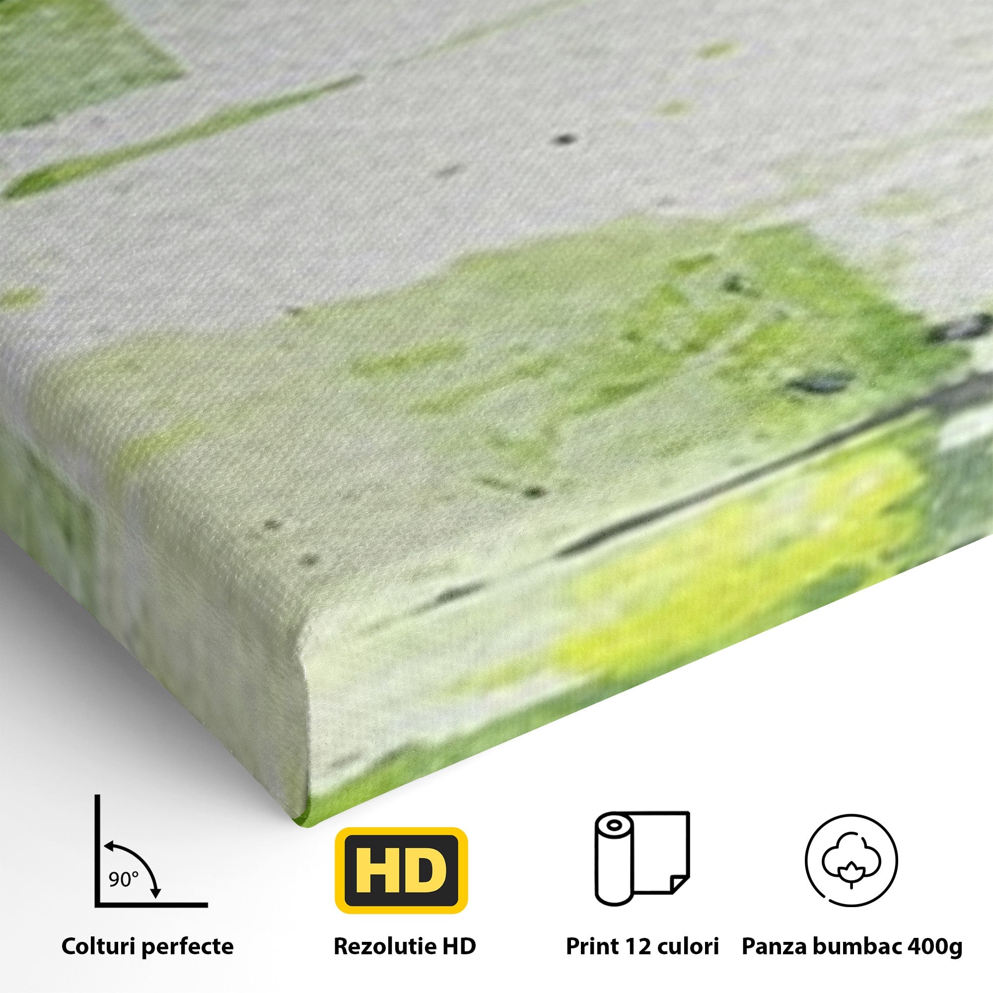 Set 2 Tablouri Canvas Premium LuxCanva® C2-1273, Puls vegetal, Geometrie, Verde, Organic, Armonie, Peisaj, Straturi, Prospetime, Abstract, Textura, Minimalism, Liniste, Spa, Birou, Living, Dormitor