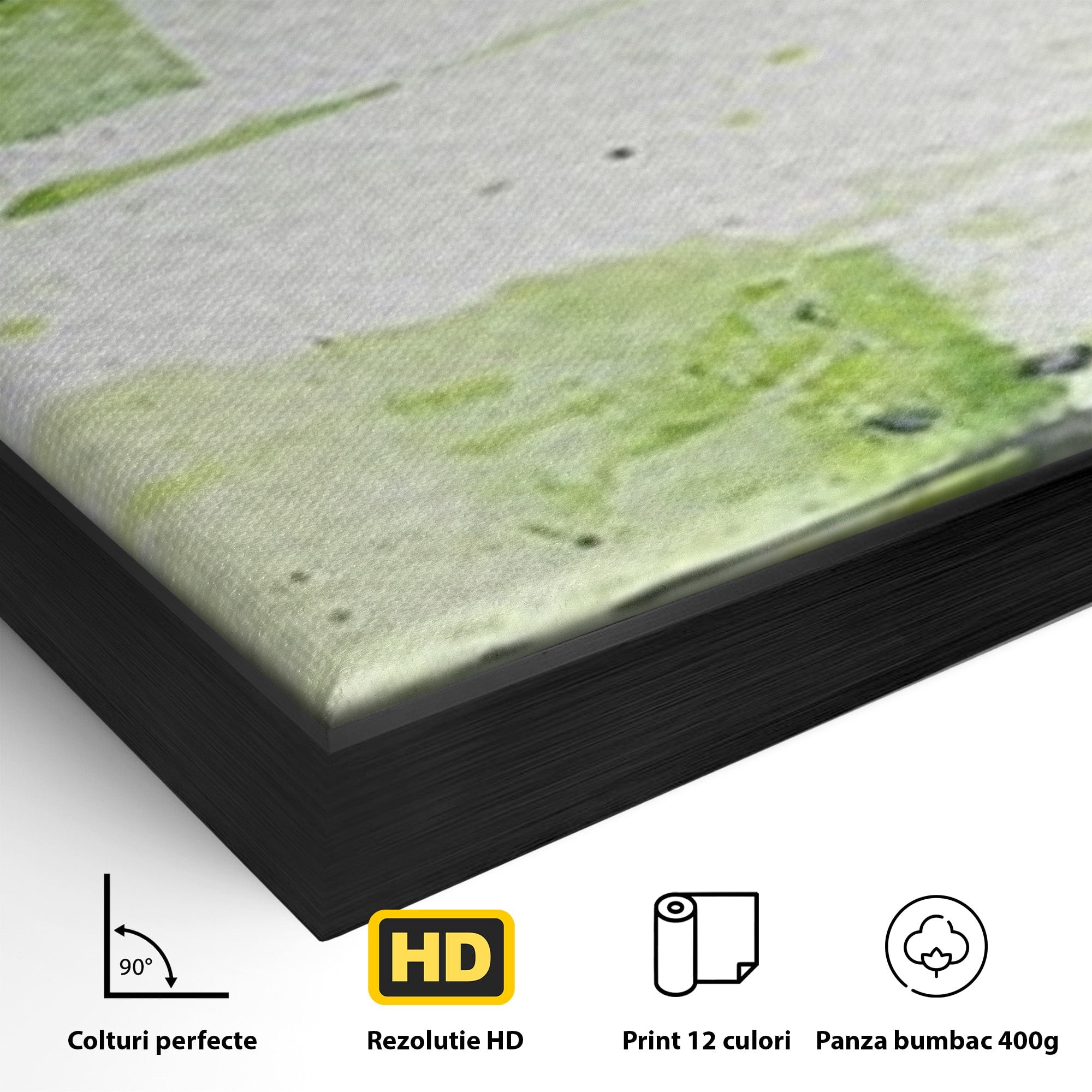 Set 2 Tablouri Canvas Premium LuxCanva® C2-1273, Puls vegetal, Geometrie, Verde, Organic, Armonie, Peisaj, Straturi, Prospetime, Abstract, Textura, Minimalism, Liniste, Spa, Birou, Living, Dormitor