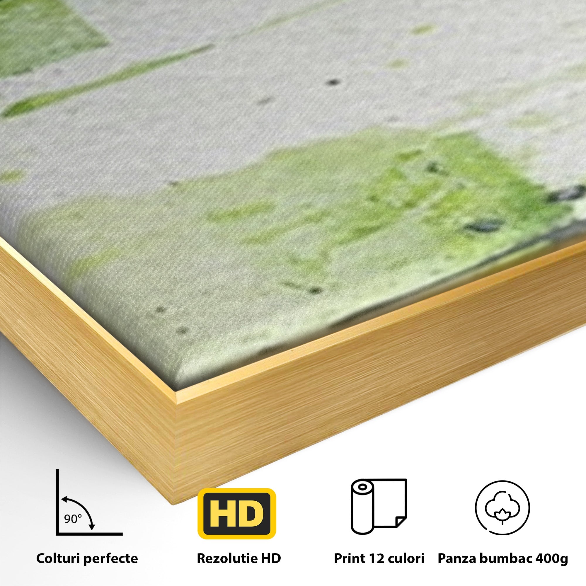 Set 2 Tablouri Canvas Premium LuxCanva® C2-1273, Puls vegetal, Geometrie, Verde, Organic, Armonie, Peisaj, Straturi, Prospetime, Abstract, Textura, Minimalism, Liniste, Spa, Birou, Living, Dormitor