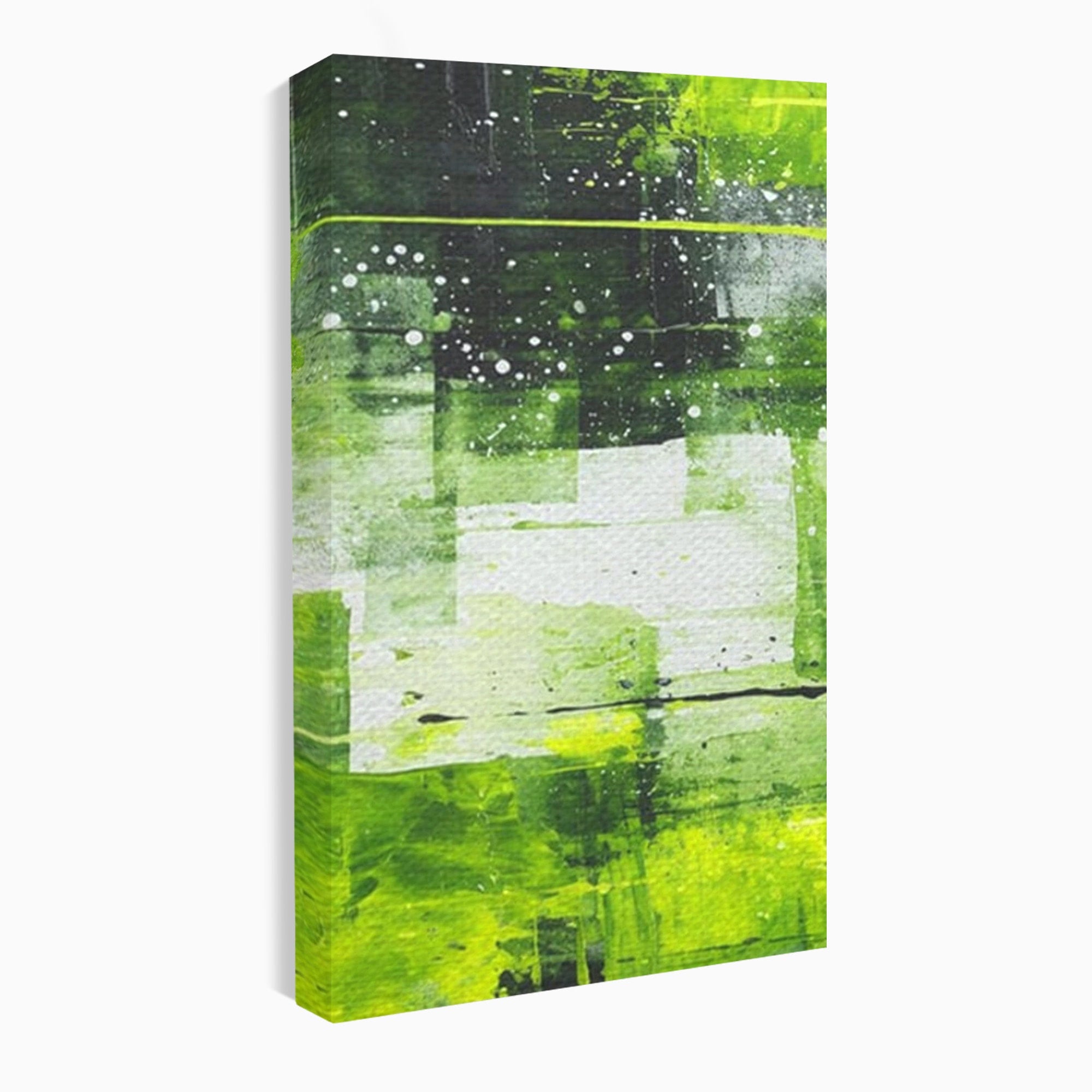 Set 2 Tablouri Canvas Premium LuxCanva® C2-1273, Puls vegetal, Geometrie, Verde, Organic, Armonie, Peisaj, Straturi, Prospetime, Abstract, Textura, Minimalism, Liniste, Spa, Birou, Living, Dormitor