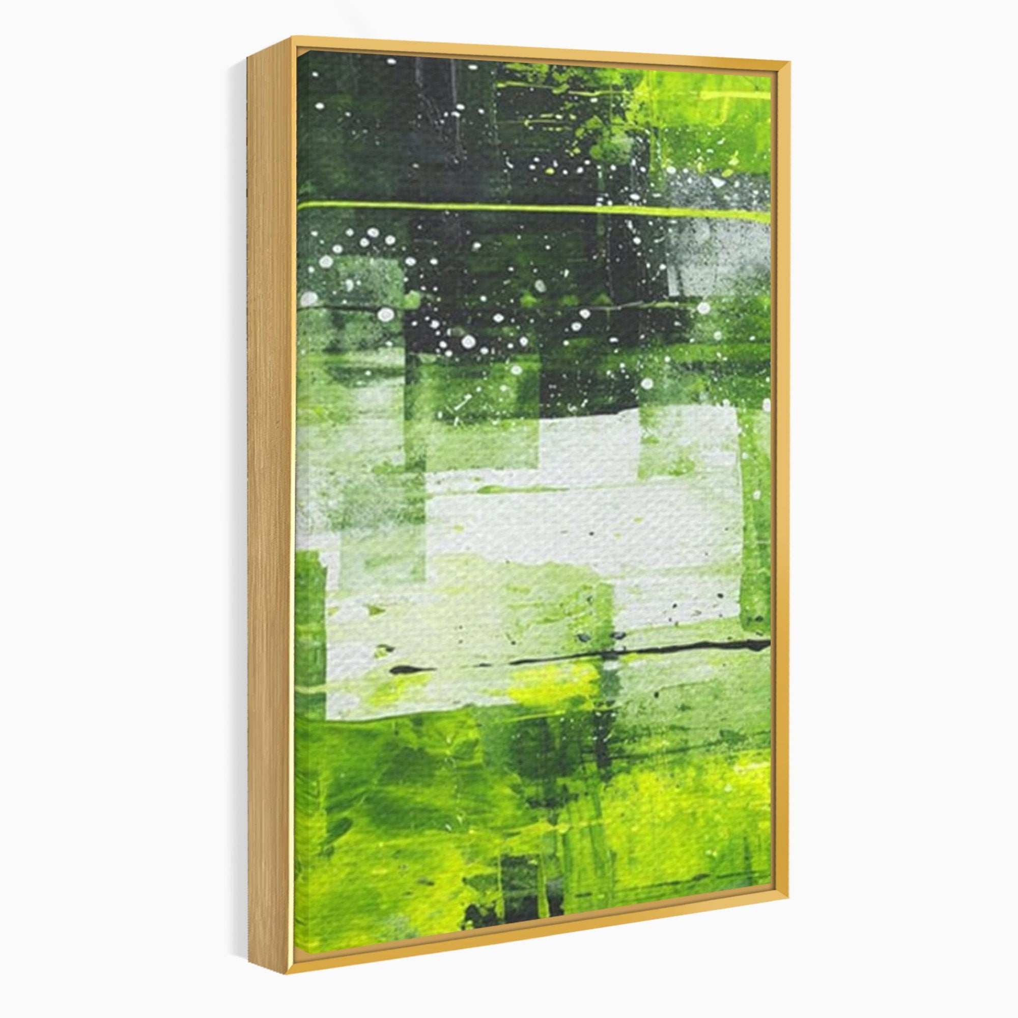 Set 2 Tablouri Canvas Premium LuxCanva® C2-1273, Puls vegetal, Geometrie, Verde, Organic, Armonie, Peisaj, Straturi, Prospetime, Abstract, Textura, Minimalism, Liniste, Spa, Birou, Living, Dormitor