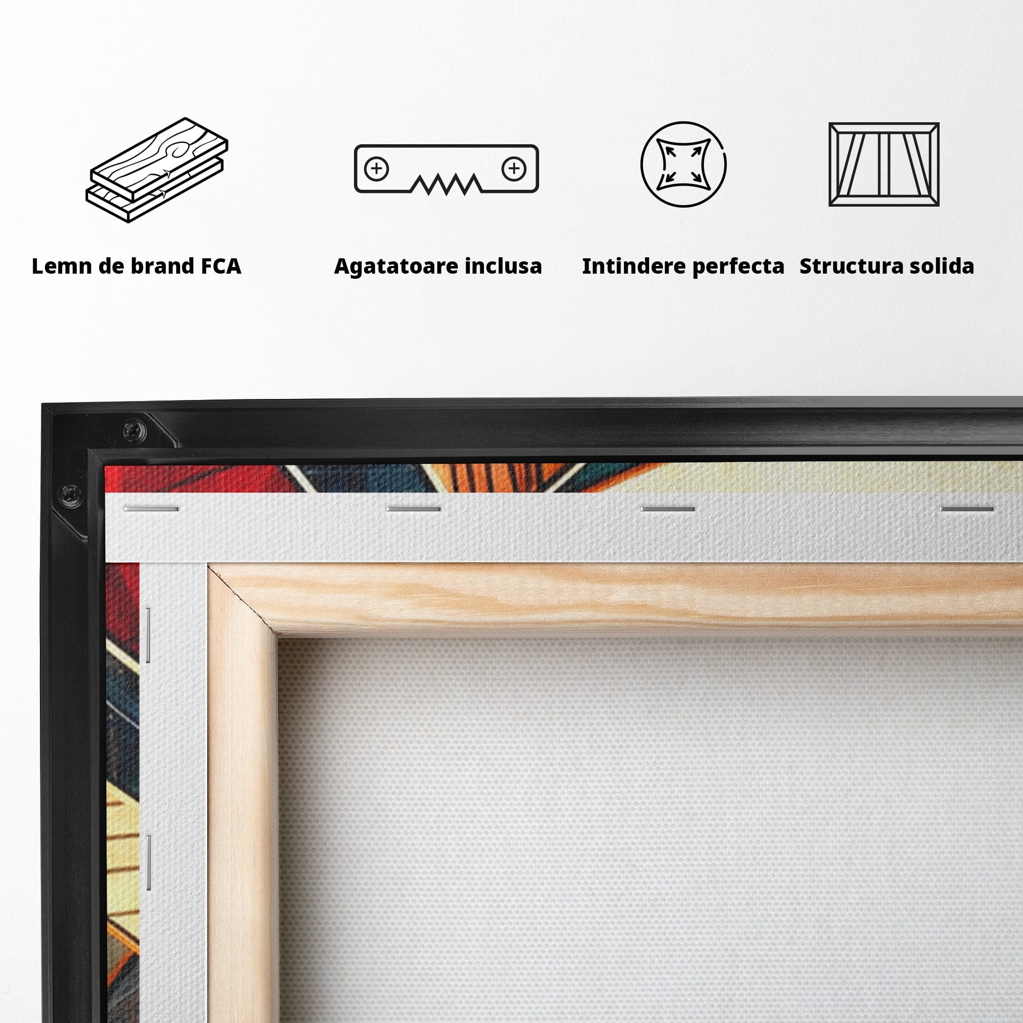 Set 2 Tablouri Canvas Premium LuxCanva® C2-1277, Intre nervuri de foc, Geometrie, Auriu, Rosu, Abstract, Linii, Profunzime, Simetrie, Circular, Spatiu, Forma, Templu, Expozitie, Birou, Living, Dormitor