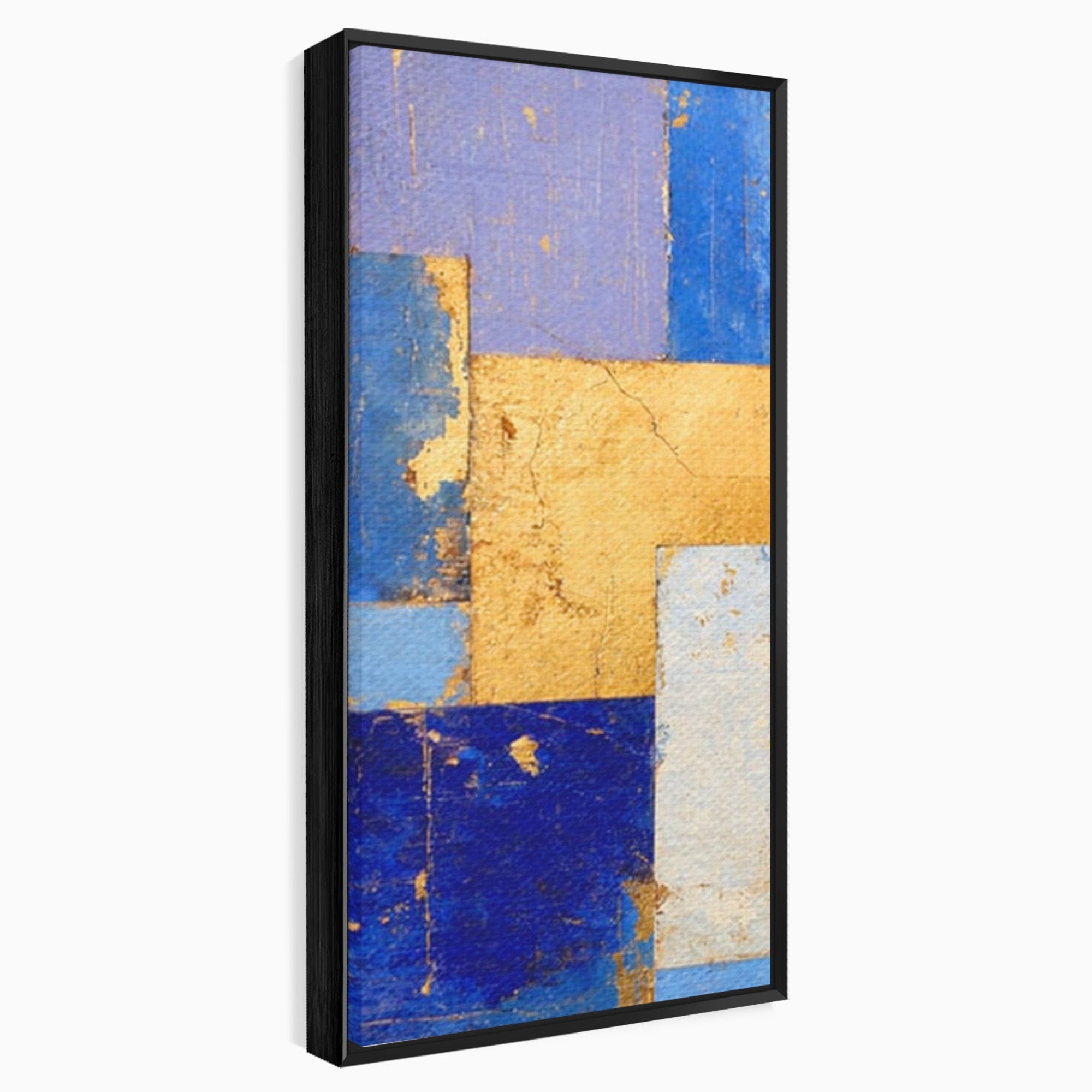 Set 2 Tablouri Canvas Premium LuxCanva® C2-1283, Aurul linistii albastre, Geometrie, Culori, Abstract, Albastru, Galben, Contrast, Delicatete, Pace, Seninatate, Estetica, Expozitie, Birou, Living, Dormitor