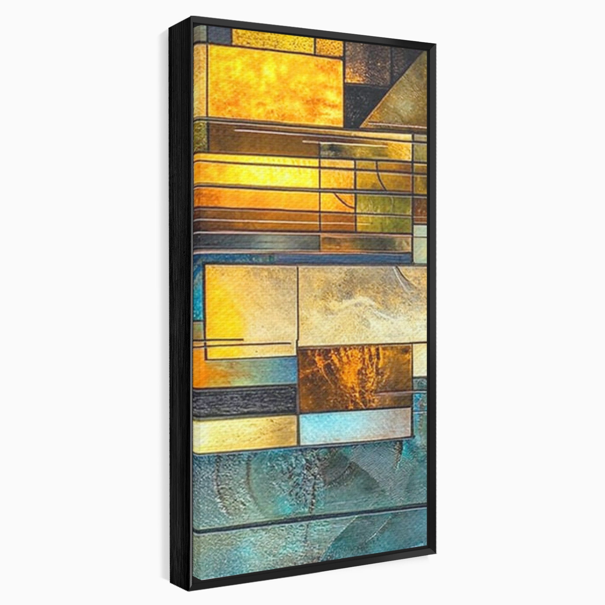 Set 2 Tablouri Canvas Premium LuxCanva® C2-1288, Orase Nevazute, Geometrie, Culori, Abstract, Aur, Turcoaz, Metal, Apa, Memorii, Liniste, Planuri, Timp, Harti, Fragment, Orizont, Birou, Living, Dormitor