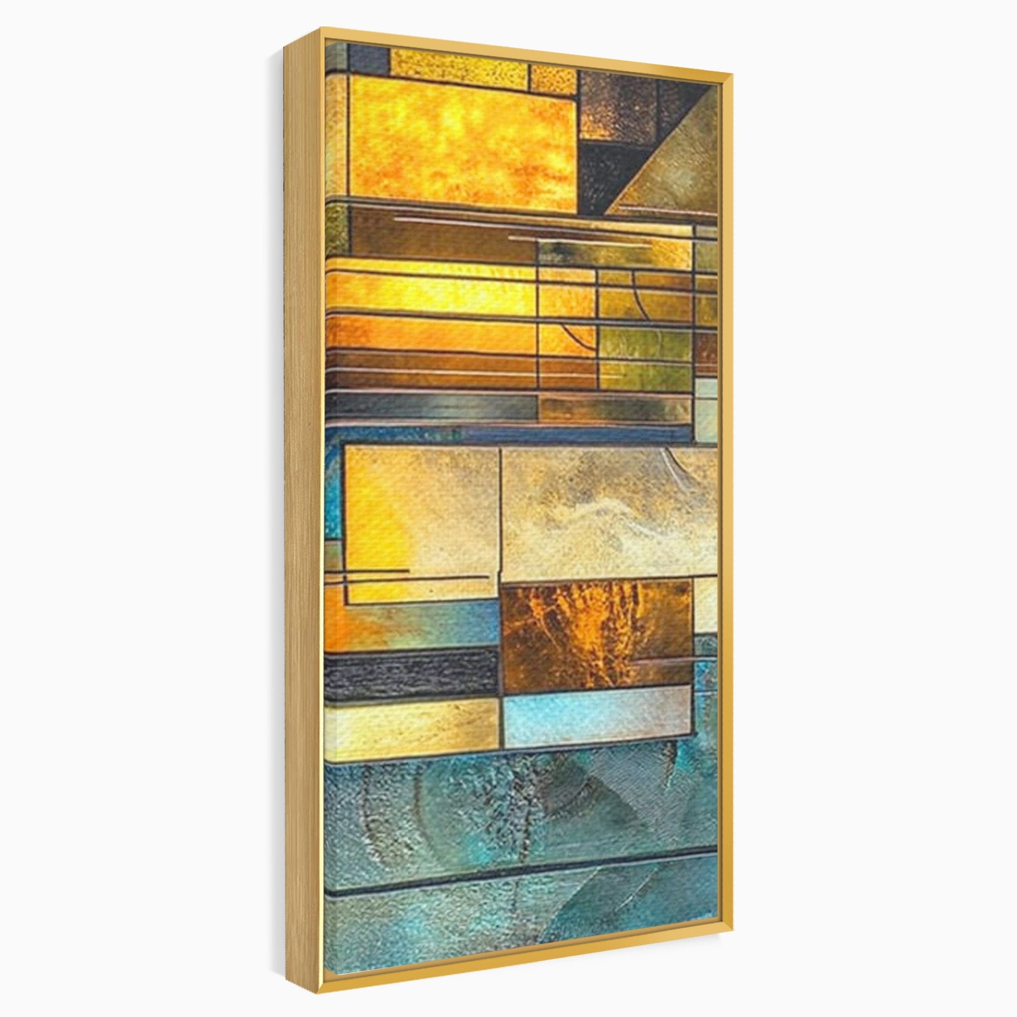 Set 2 Tablouri Canvas Premium LuxCanva® C2-1288, Orase Nevazute, Geometrie, Culori, Abstract, Aur, Turcoaz, Metal, Apa, Memorii, Liniste, Planuri, Timp, Harti, Fragment, Orizont, Birou, Living, Dormitor