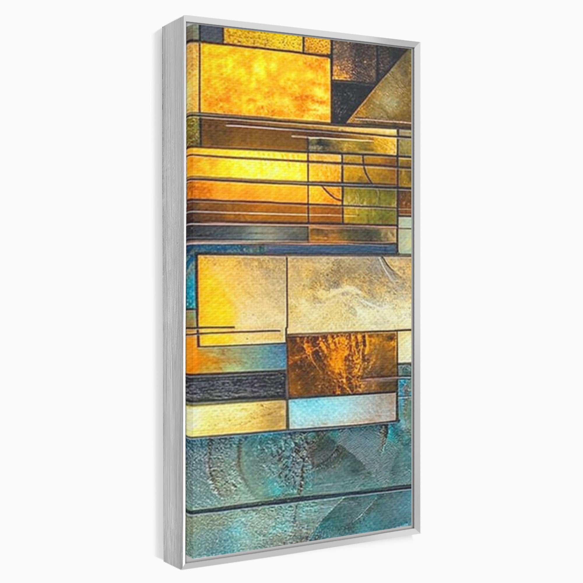 Set 2 Tablouri Canvas Premium LuxCanva® C2-1288, Orase Nevazute, Geometrie, Culori, Abstract, Aur, Turcoaz, Metal, Apa, Memorii, Liniste, Planuri, Timp, Harti, Fragment, Orizont, Birou, Living, Dormitor