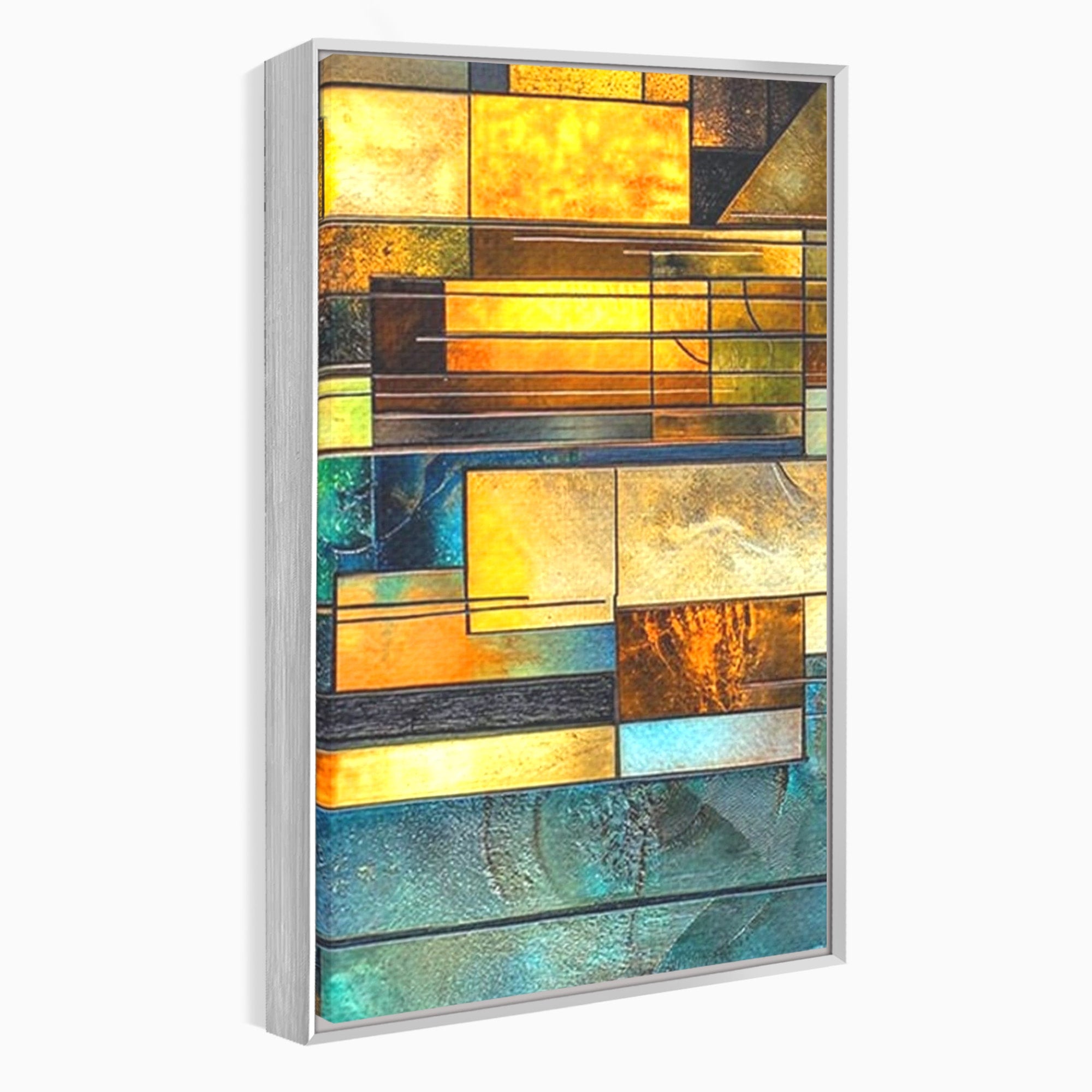 Set 2 Tablouri Canvas Premium LuxCanva® C2-1288, Orase Nevazute, Geometrie, Culori, Abstract, Aur, Turcoaz, Metal, Apa, Memorii, Liniste, Planuri, Timp, Harti, Fragment, Orizont, Birou, Living, Dormitor