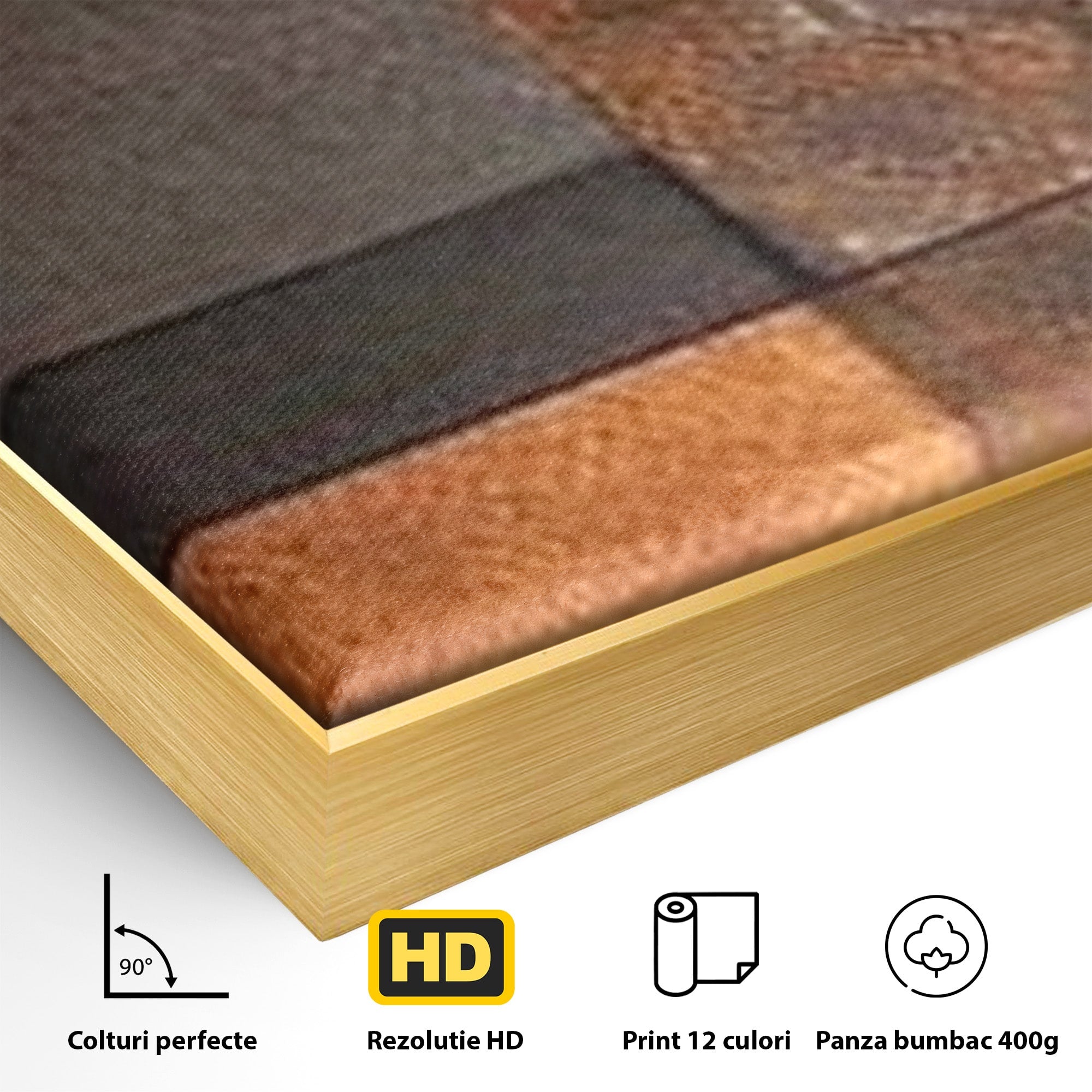 Set 2 Tablouri Canvas Premium LuxCanva® C2-1289, Memoria ruginii, Geometrie, Culori, Abstract, Aur, Industrial, Cupru, Metal, Fier, Zid, Cladire, Ruginiu, Forta, Fortareata, Lumina, Birou, Living, Dormitor