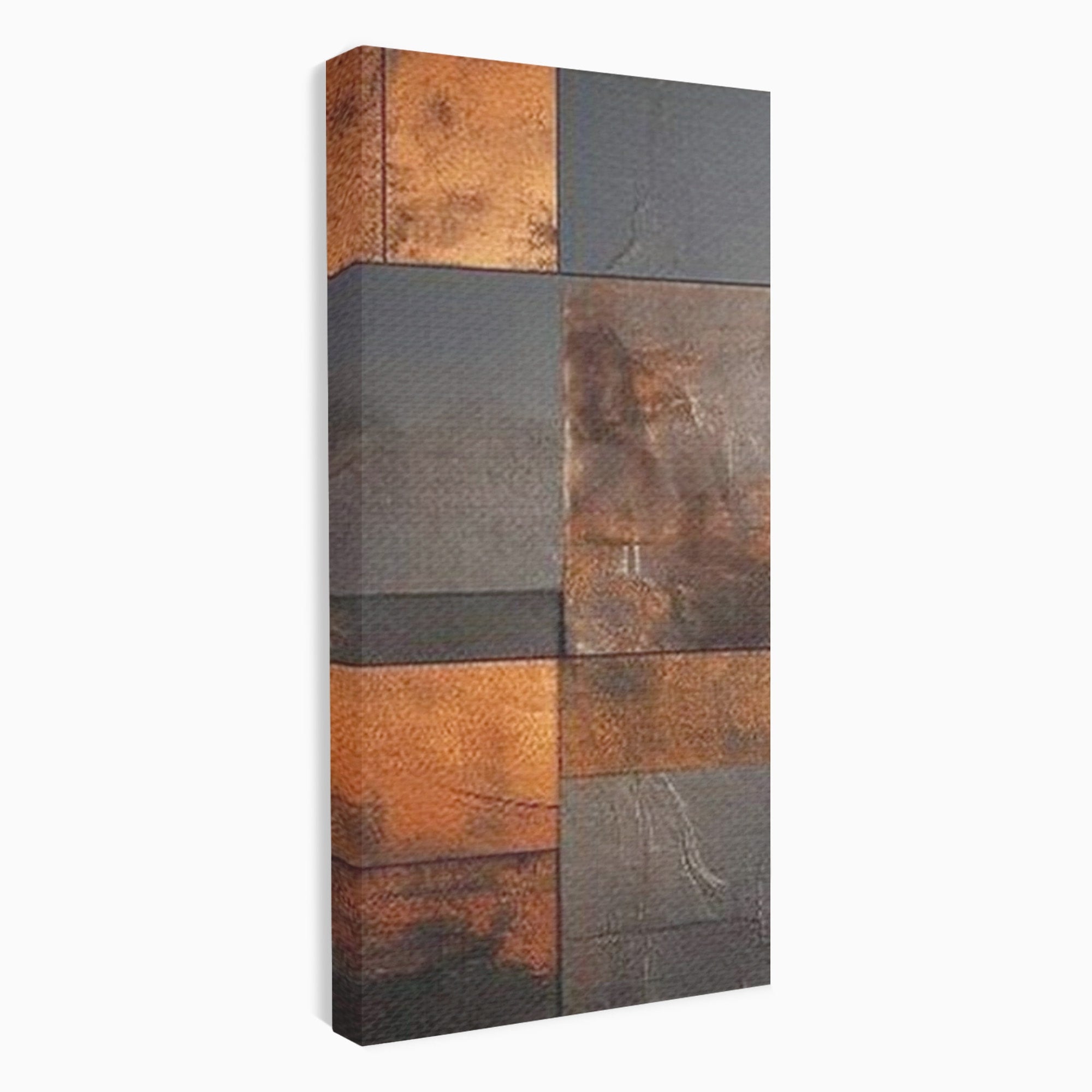 Set 2 Tablouri Canvas Premium LuxCanva® C2-1289, Memoria ruginii, Geometrie, Culori, Abstract, Aur, Industrial, Cupru, Metal, Fier, Zid, Cladire, Ruginiu, Forta, Fortareata, Lumina, Birou, Living, Dormitor