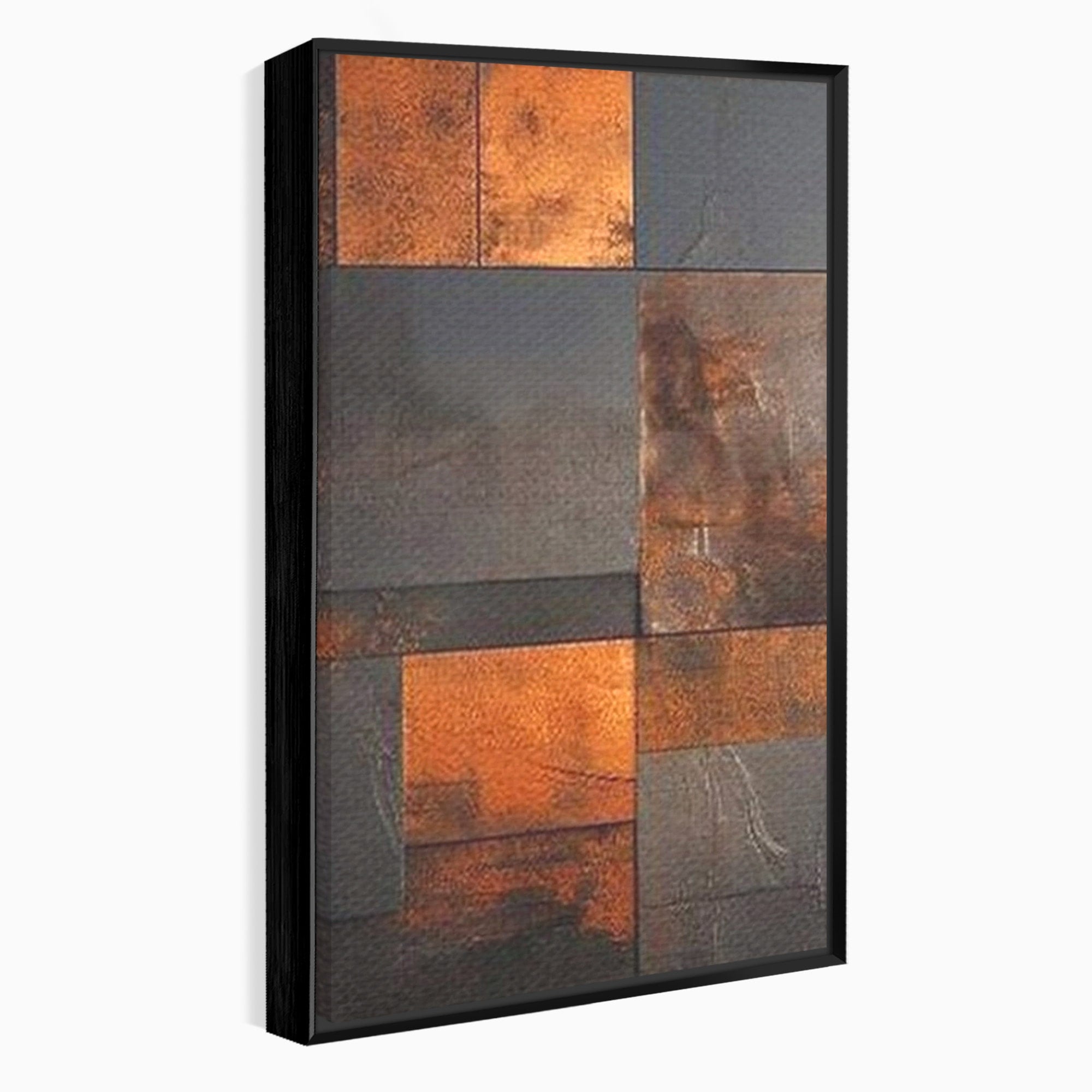 Set 2 Tablouri Canvas Premium LuxCanva® C2-1289, Memoria ruginii, Geometrie, Culori, Abstract, Aur, Industrial, Cupru, Metal, Fier, Zid, Cladire, Ruginiu, Forta, Fortareata, Lumina, Birou, Living, Dormitor