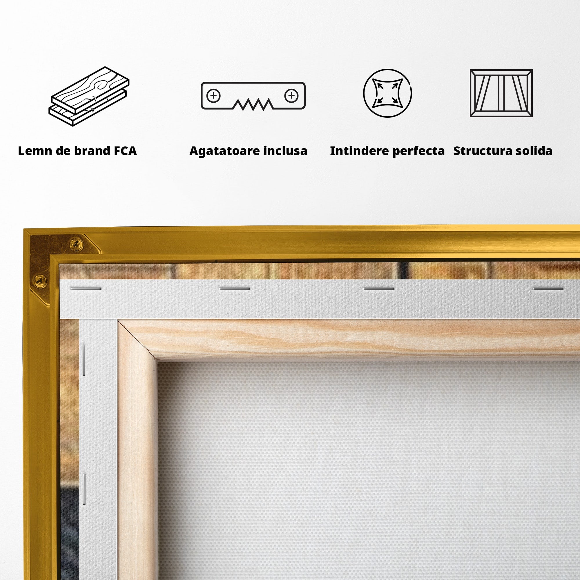 Set 2 Tablouri Canvas Premium LuxCanva® C2-1306, Ordinea pasiunii, Geometrie, Culori, Abstract, Auriu, Rosu, Negru, Minimalism, Design, Cerc, Labirint, Dorinta, Expozitie, Arta, Birou, Living, Dormitor