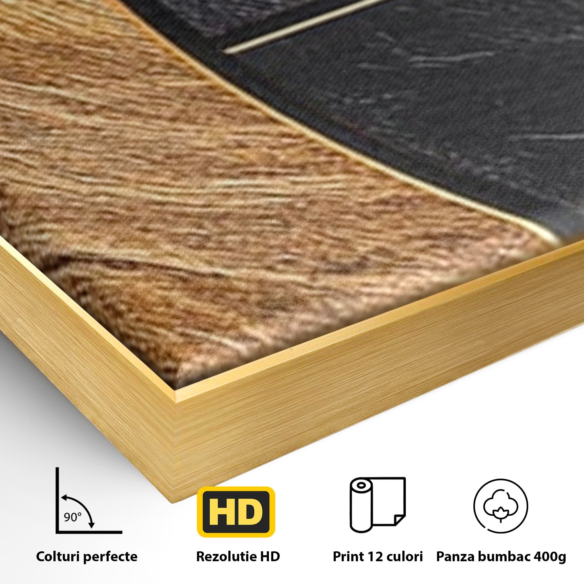 Set 2 Tablouri Canvas Premium LuxCanva® C2-1307, Aurul Noptii, Geometrie, Culori, Abstract, Auriu, Cerc, Arc, Linii, Rosu, Asimetrie, Colectie, Galerie, Expresiv, Premium, Visare, Birou, Living, Dormitor