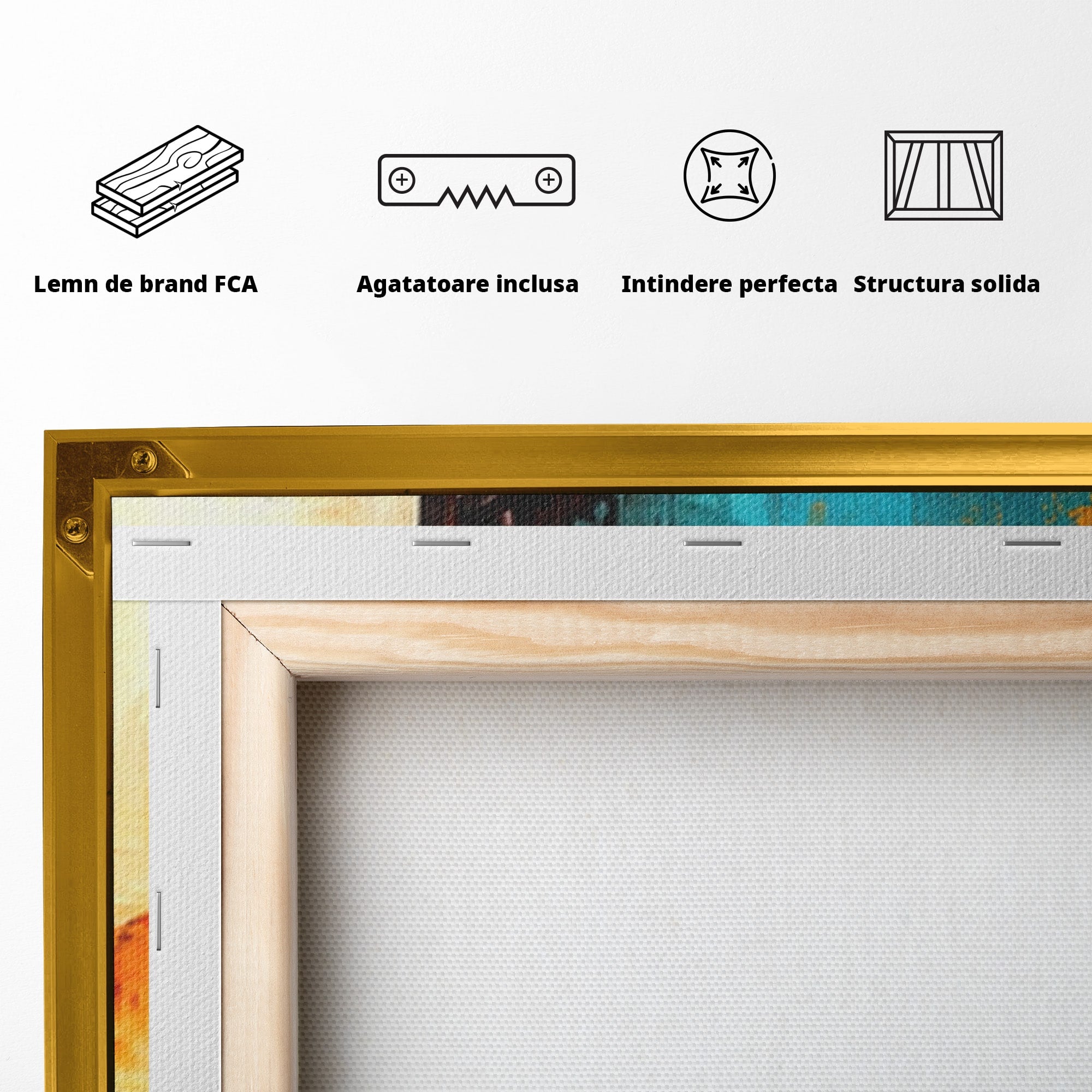 Set 2 Tablouri Canvas Premium LuxCanva® C2-1315, Ardere Lenta, Culori, Abstract, Dinamism, Modern, Portocaliu, Rosu, Albastru, Mare, Vapoare, Fereastra, Cer, Arhitectural, Ziduri, Birou, Living, Dormitor