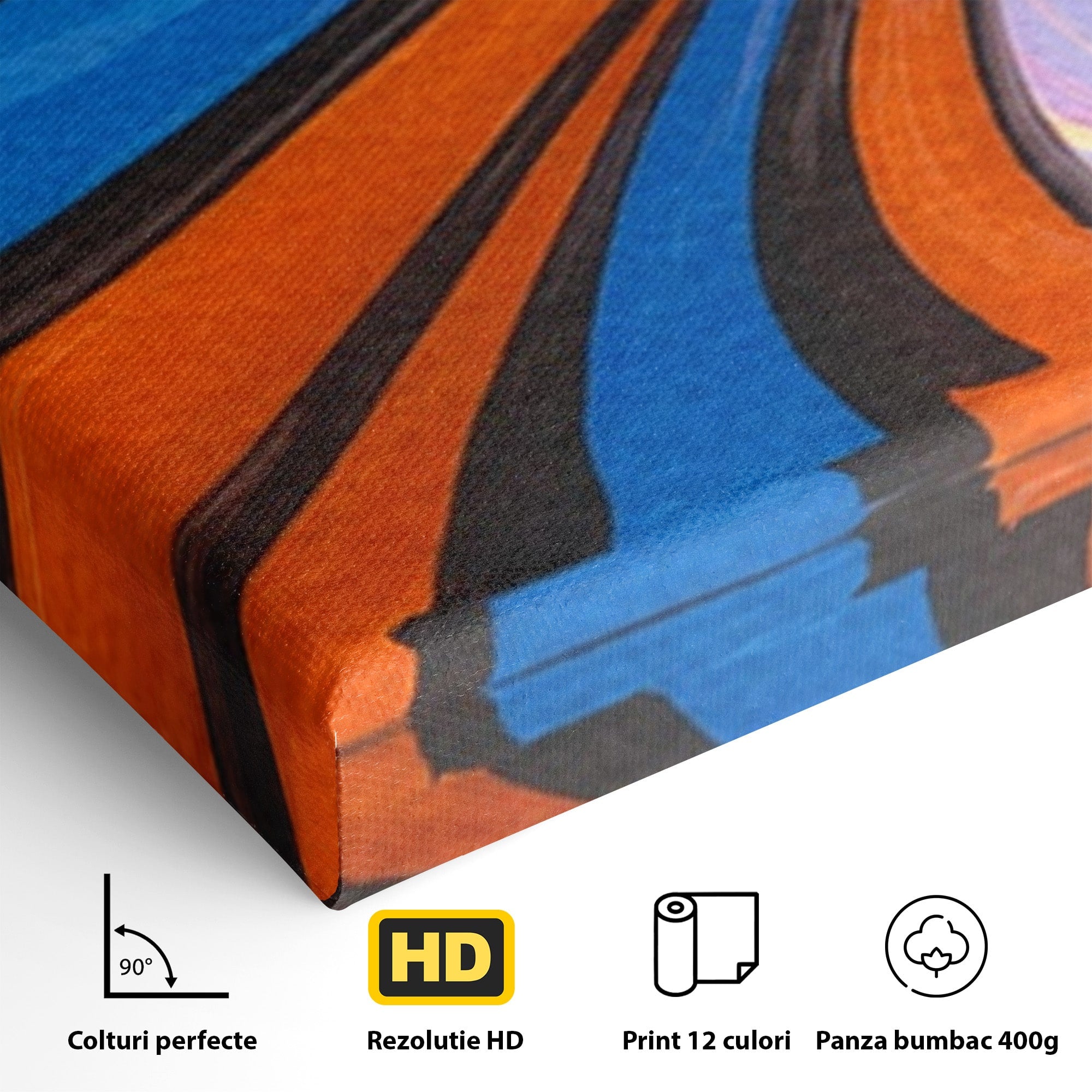 Set 2 Tablouri Canvas Premium LuxCanva® C2-1321, Universul Curcubeu, Abstract, Spatiu, Curcubeu, Living, Modern, Culori Vibrante