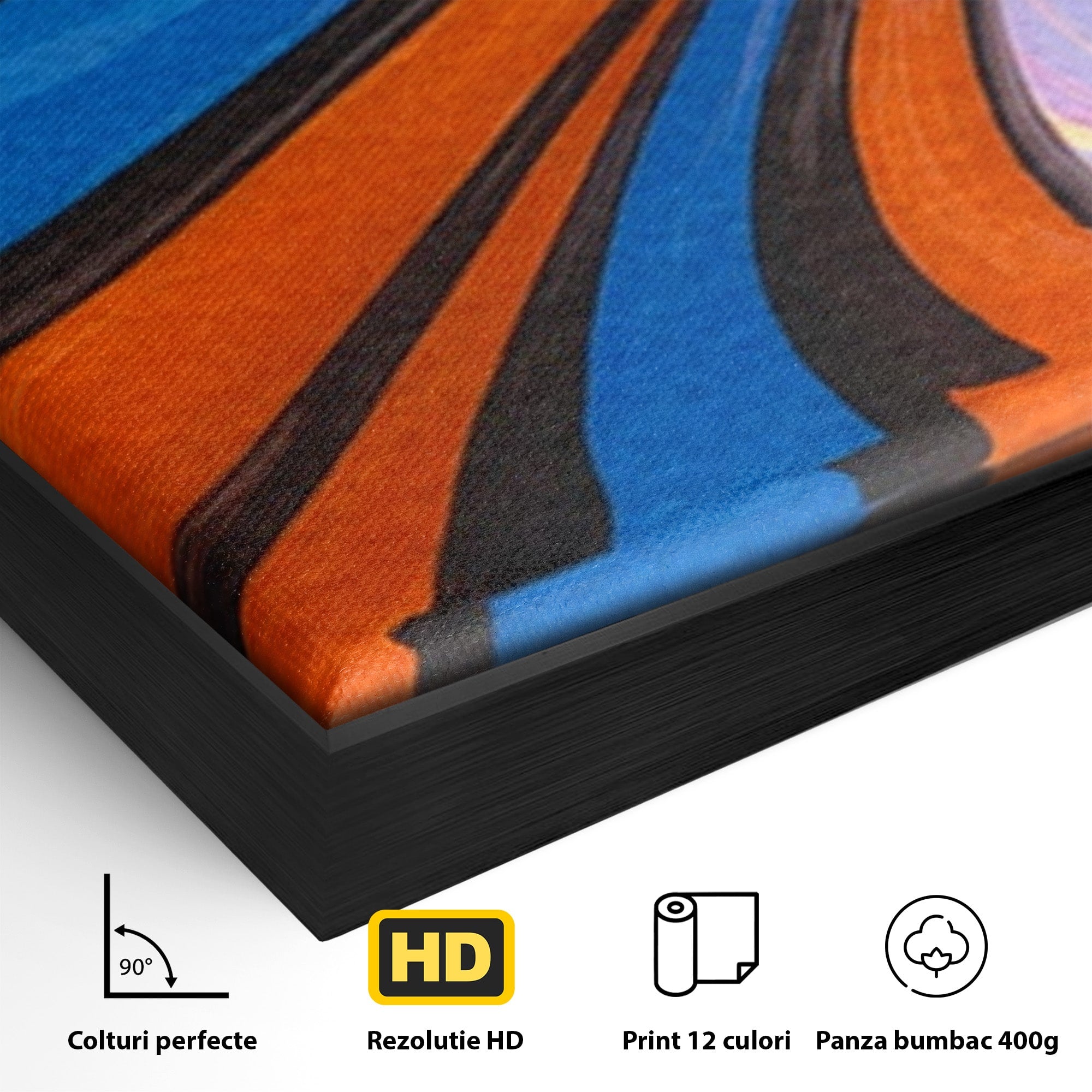 Set 2 Tablouri Canvas Premium LuxCanva® C2-1321, Universul Curcubeu, Abstract, Spatiu, Curcubeu, Living, Modern, Culori Vibrante