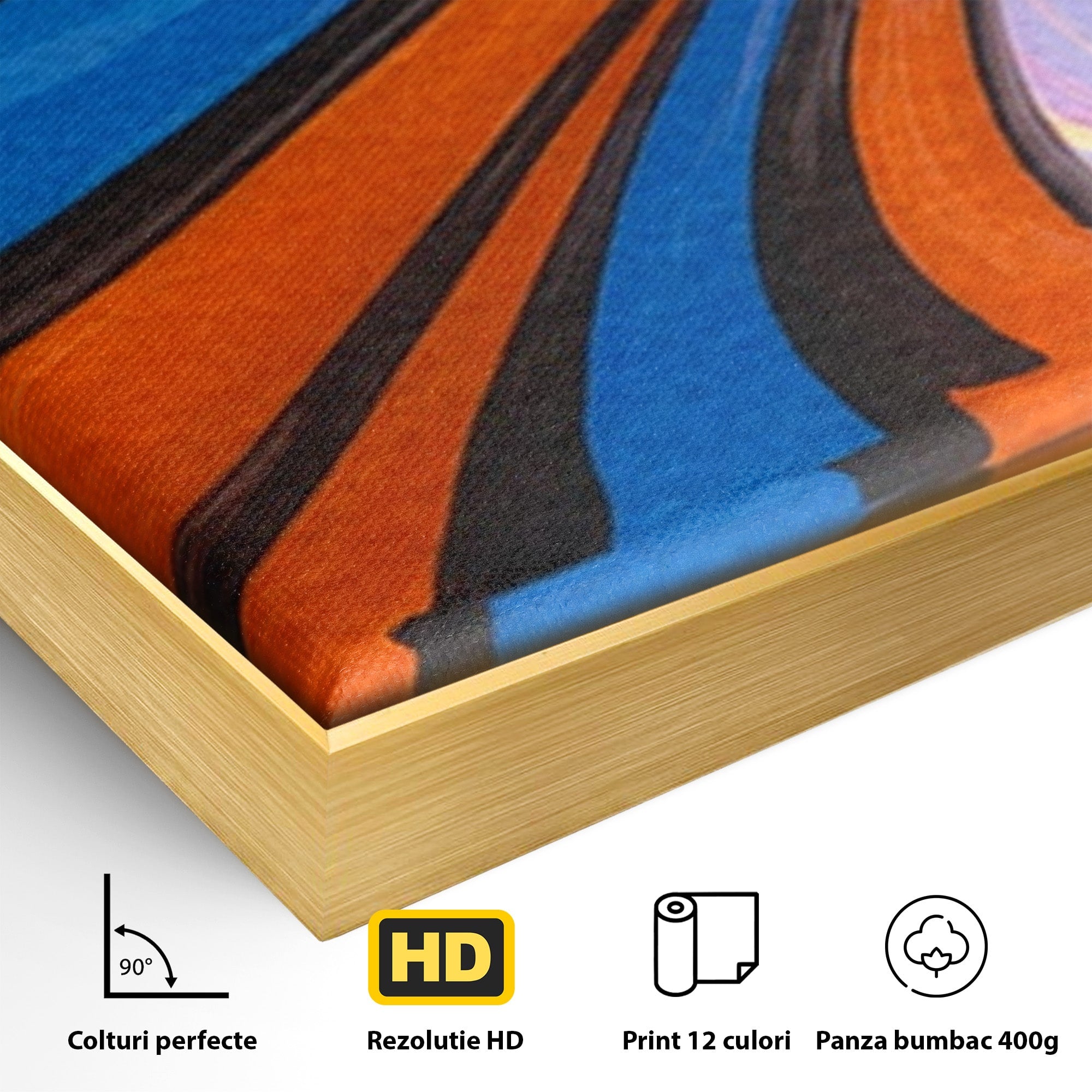 Set 2 Tablouri Canvas Premium LuxCanva® C2-1321, Universul Curcubeu, Abstract, Spatiu, Curcubeu, Living, Modern, Culori Vibrante