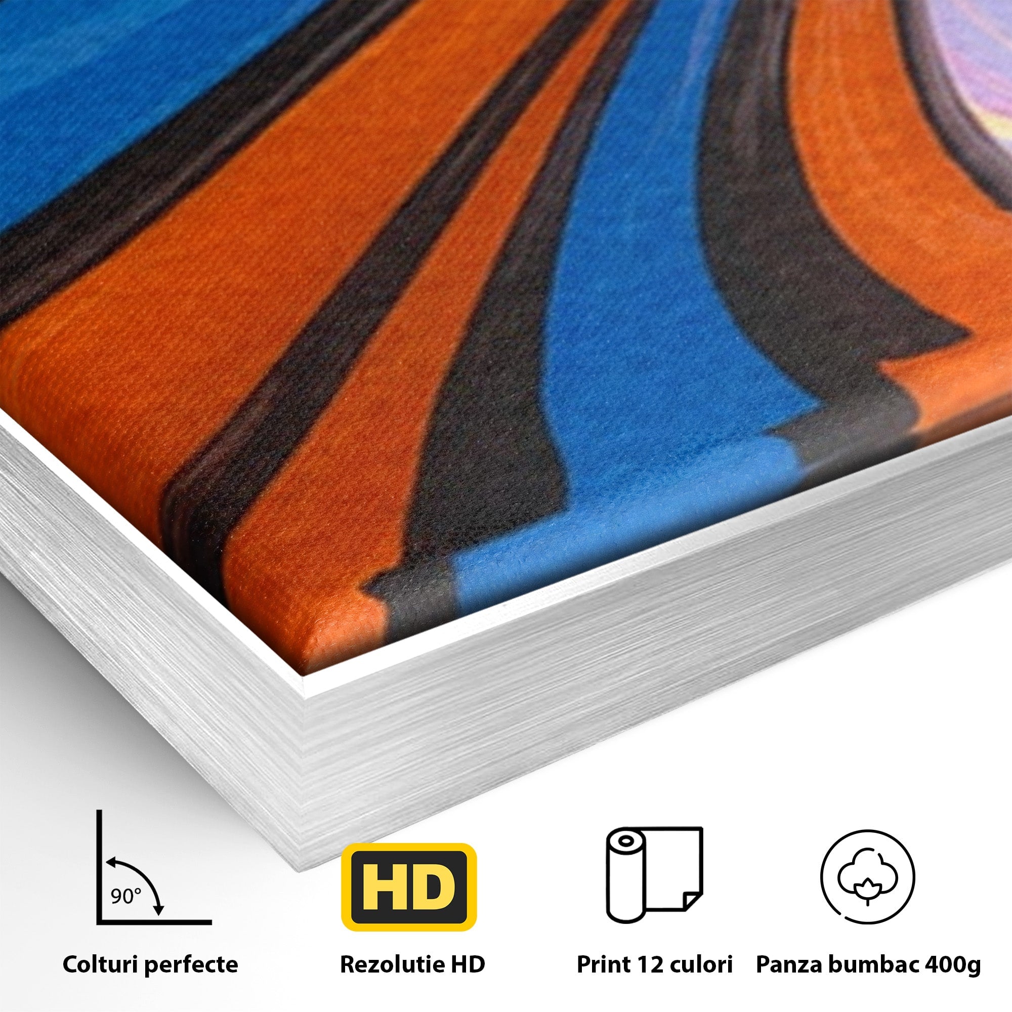 Set 2 Tablouri Canvas Premium LuxCanva® C2-1321, Universul Curcubeu, Abstract, Spatiu, Curcubeu, Living, Modern, Culori Vibrante
