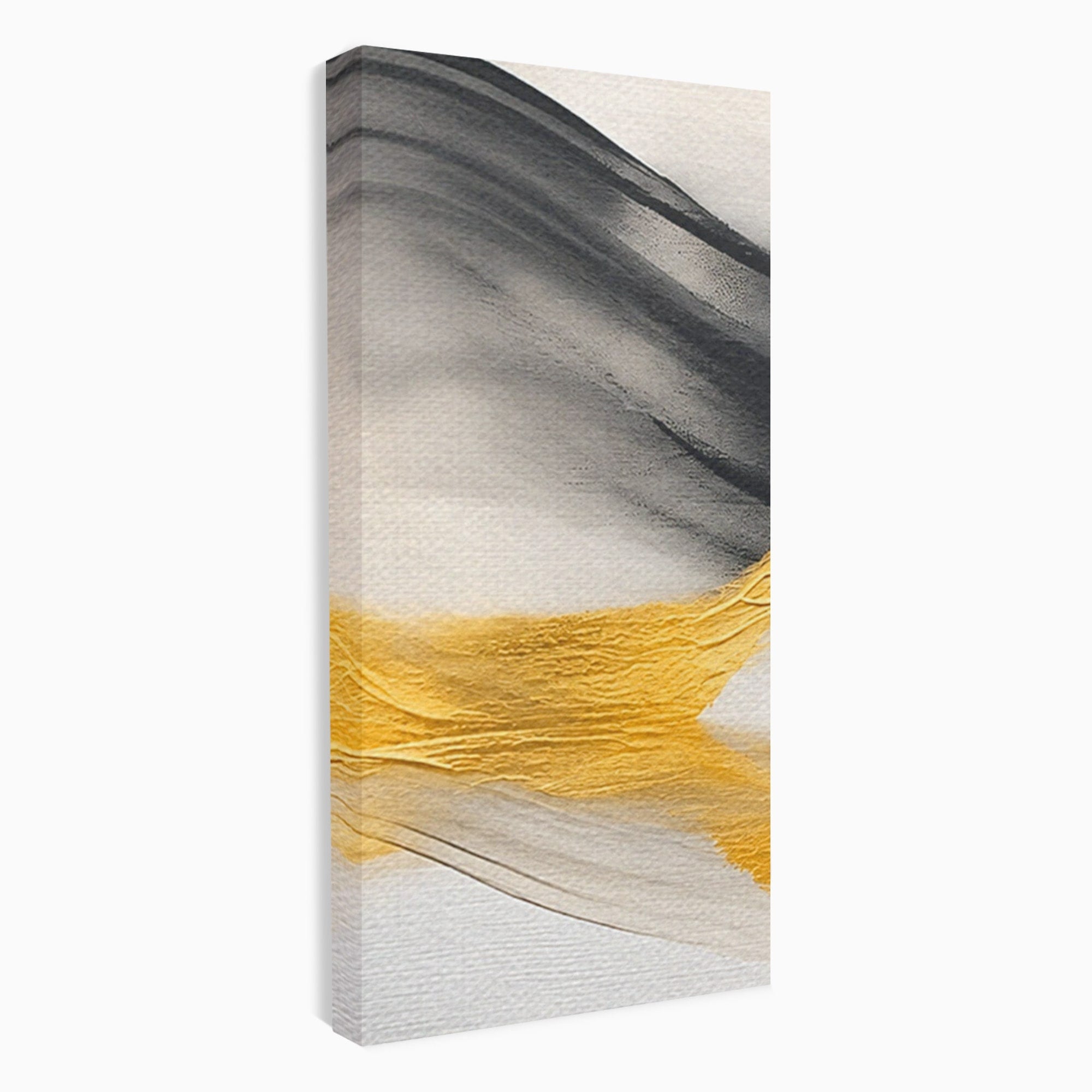 Set 2 Tablouri Canvas Premium LuxCanva® C2-1325, Fluiditate Aurie, Abstract, Modern, Eleganta, Living, Dormitor, Culori Vibrante