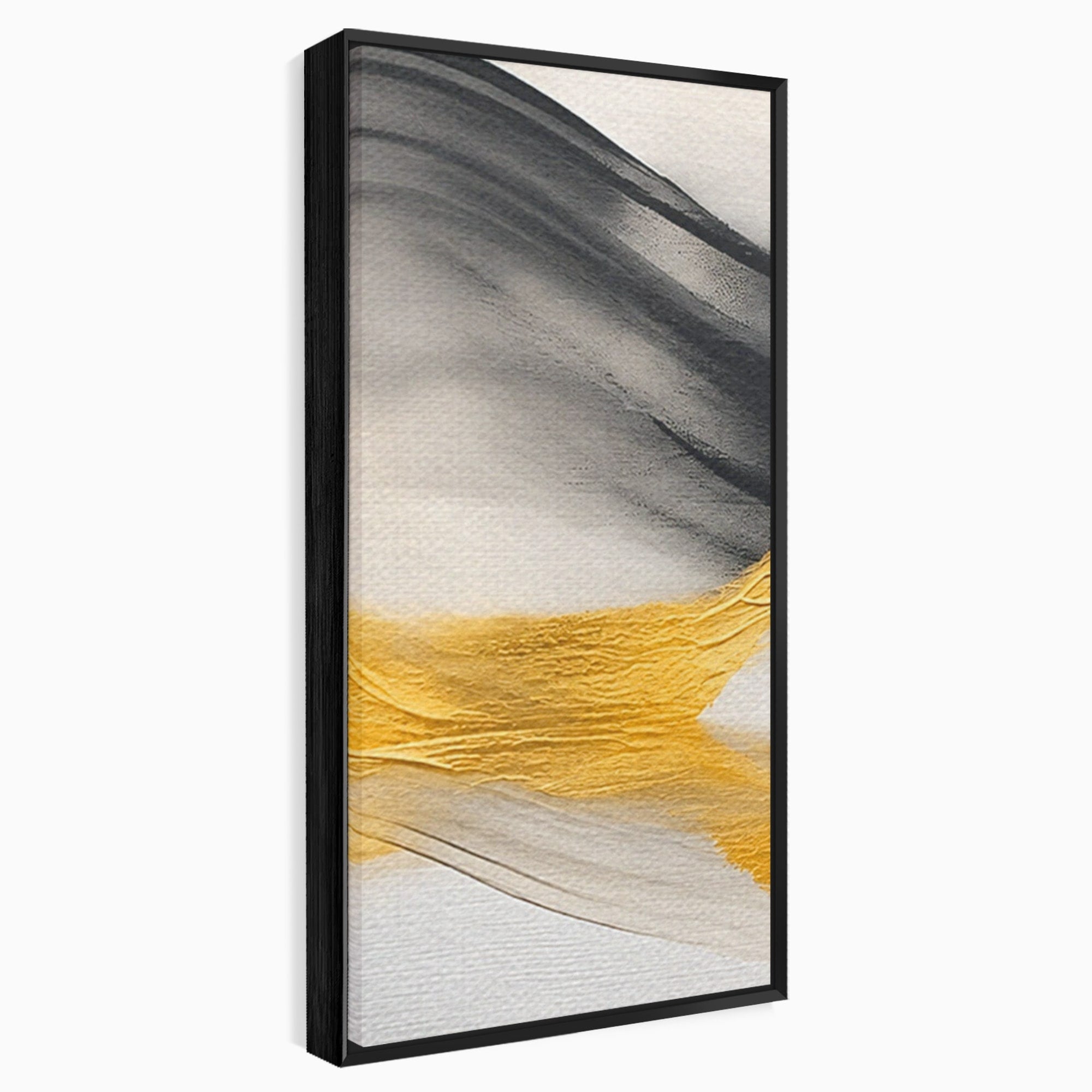 Set 2 Tablouri Canvas Premium LuxCanva® C2-1325, Fluiditate Aurie, Abstract, Modern, Eleganta, Living, Dormitor, Culori Vibrante