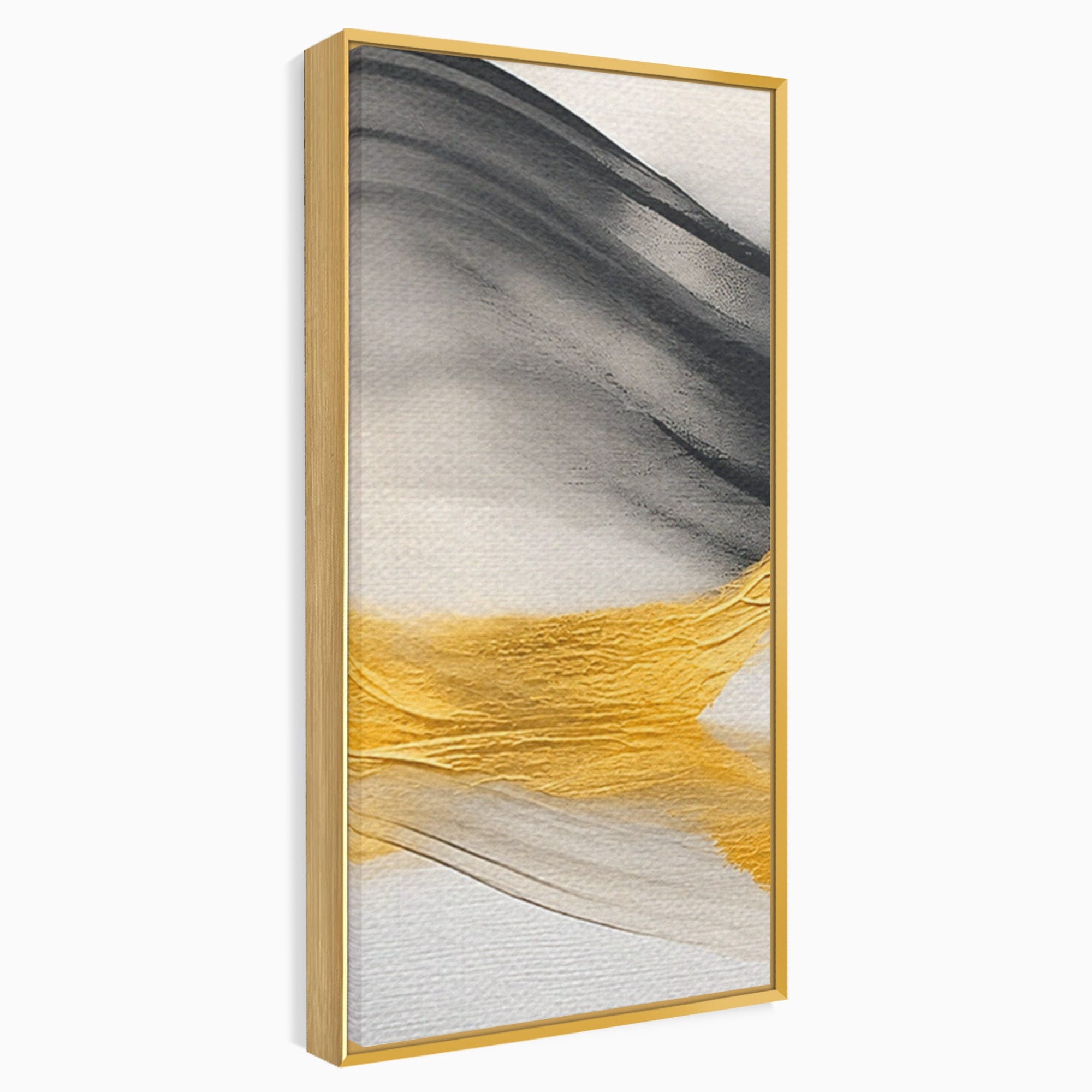 Set 2 Tablouri Canvas Premium LuxCanva® C2-1325, Fluiditate Aurie, Abstract, Modern, Eleganta, Living, Dormitor, Culori Vibrante