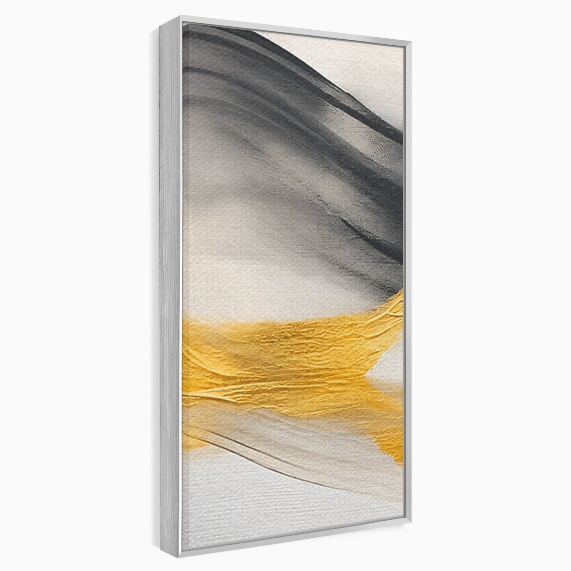 Set 2 Tablouri Canvas Premium LuxCanva® C2-1325, Fluiditate Aurie, Abstract, Modern, Eleganta, Living, Dormitor, Culori Vibrante